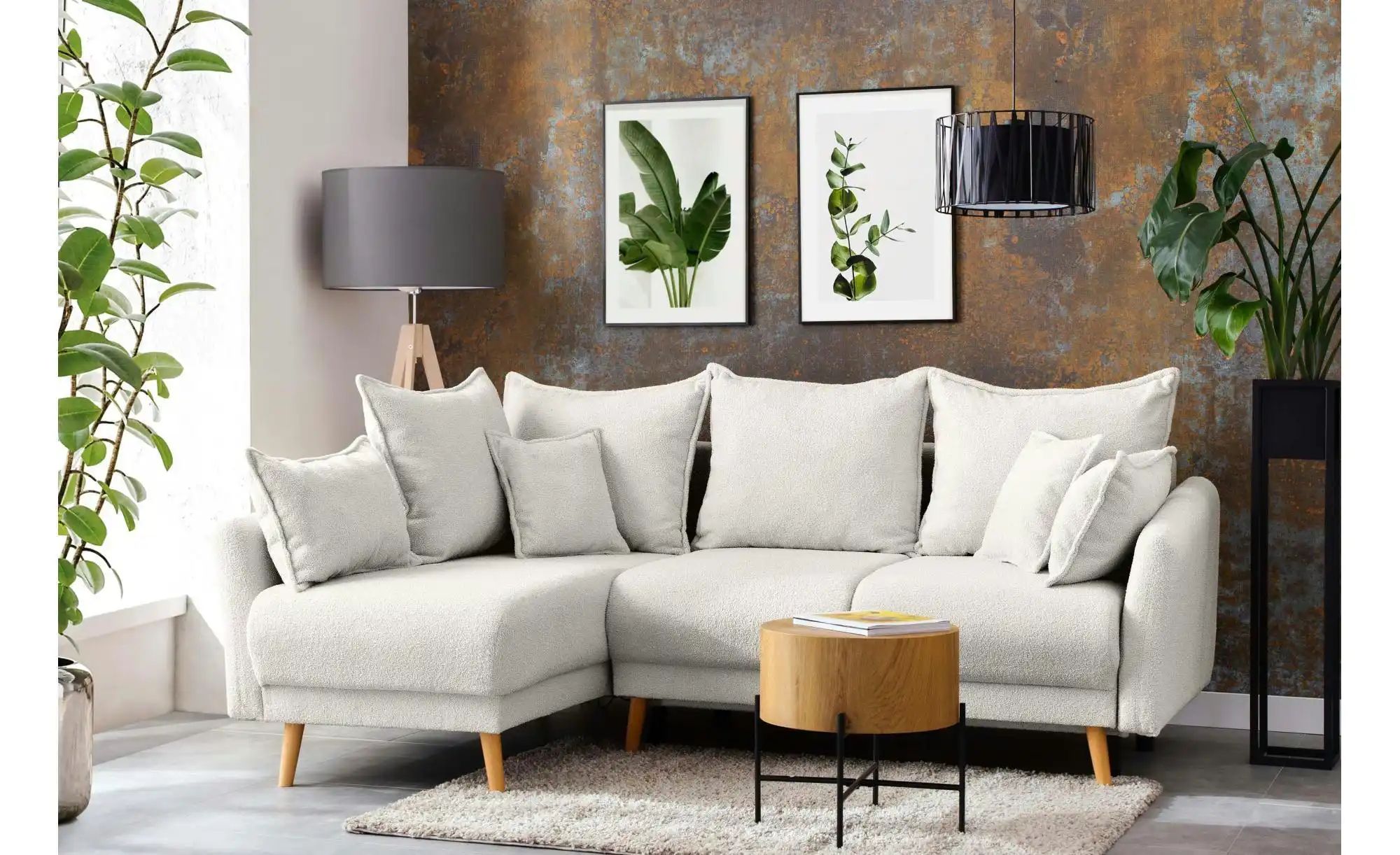KONSIMO Ecksofa  Belmos ¦ weiß ¦ Maße (cm): B: 234 H: 100 Polstermöbel > So günstig online kaufen