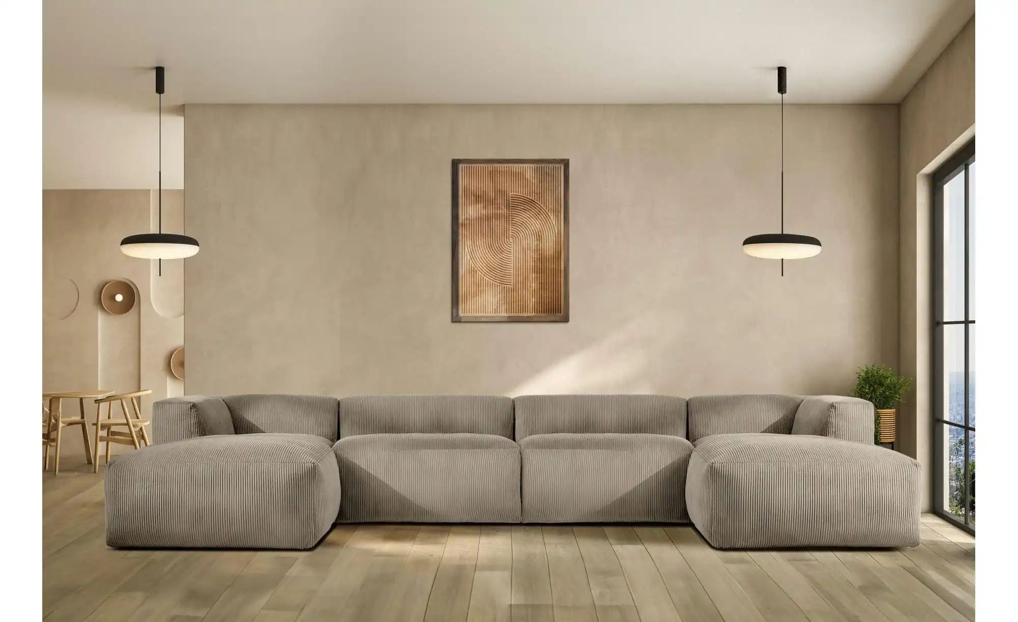 KONSIMO Wohnlandschaft   ¦ beige ¦ Maße (cm): B: 400 H: 73 Polstermöbel > S günstig online kaufen