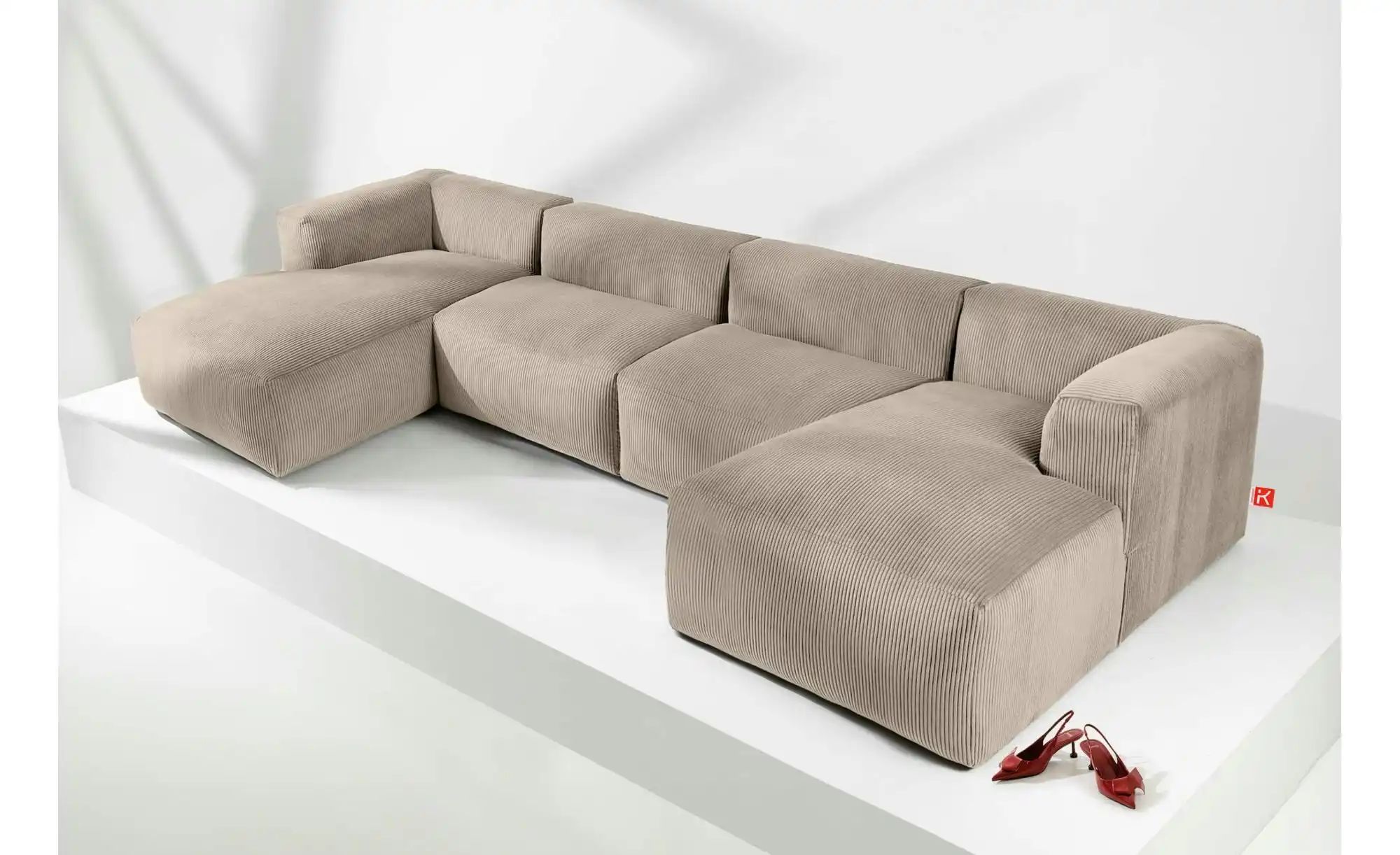 Thumbnail - KONSIMO Wohnlandschaft  Buffo ¦ beige ¦ Maße (cm): B: 400 H: 73 Polstermöbel > Sofas > Wohnlandschaften - Höffner