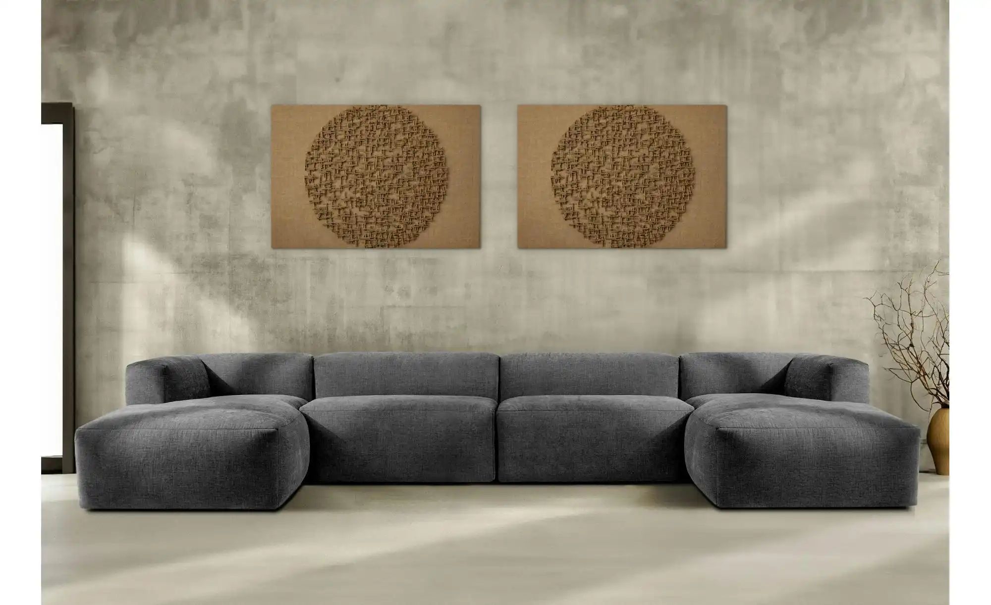 KONSIMO Wohnlandschaft   ¦ grau ¦ Maße (cm): B: 400 H: 73 Polstermöbel > So günstig online kaufen