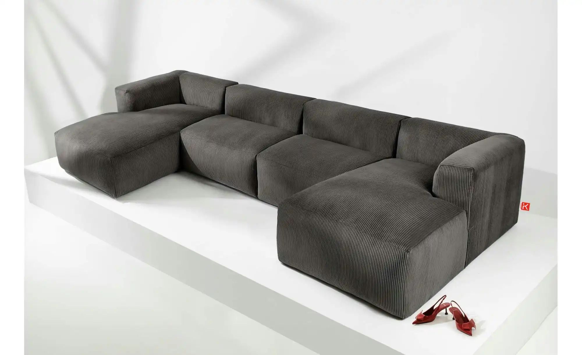 Thumbnail - KONSIMO Wohnlandschaft  Buffo ¦ grau ¦ Maße (cm): B: 400 H: 73 Polstermöbel > Sofas > Wohnlandschaften - Höffner