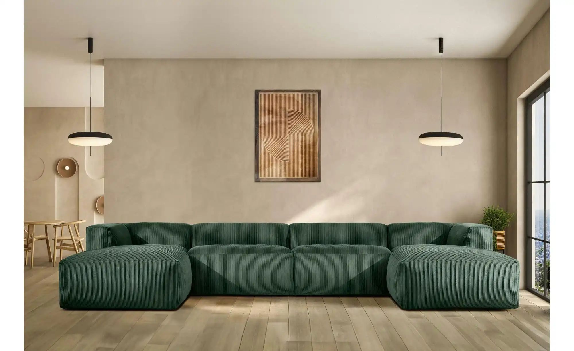 KONSIMO Wohnlandschaft   ¦ grün ¦ Maße (cm): B: 400 H: 73 Polstermöbel > So günstig online kaufen