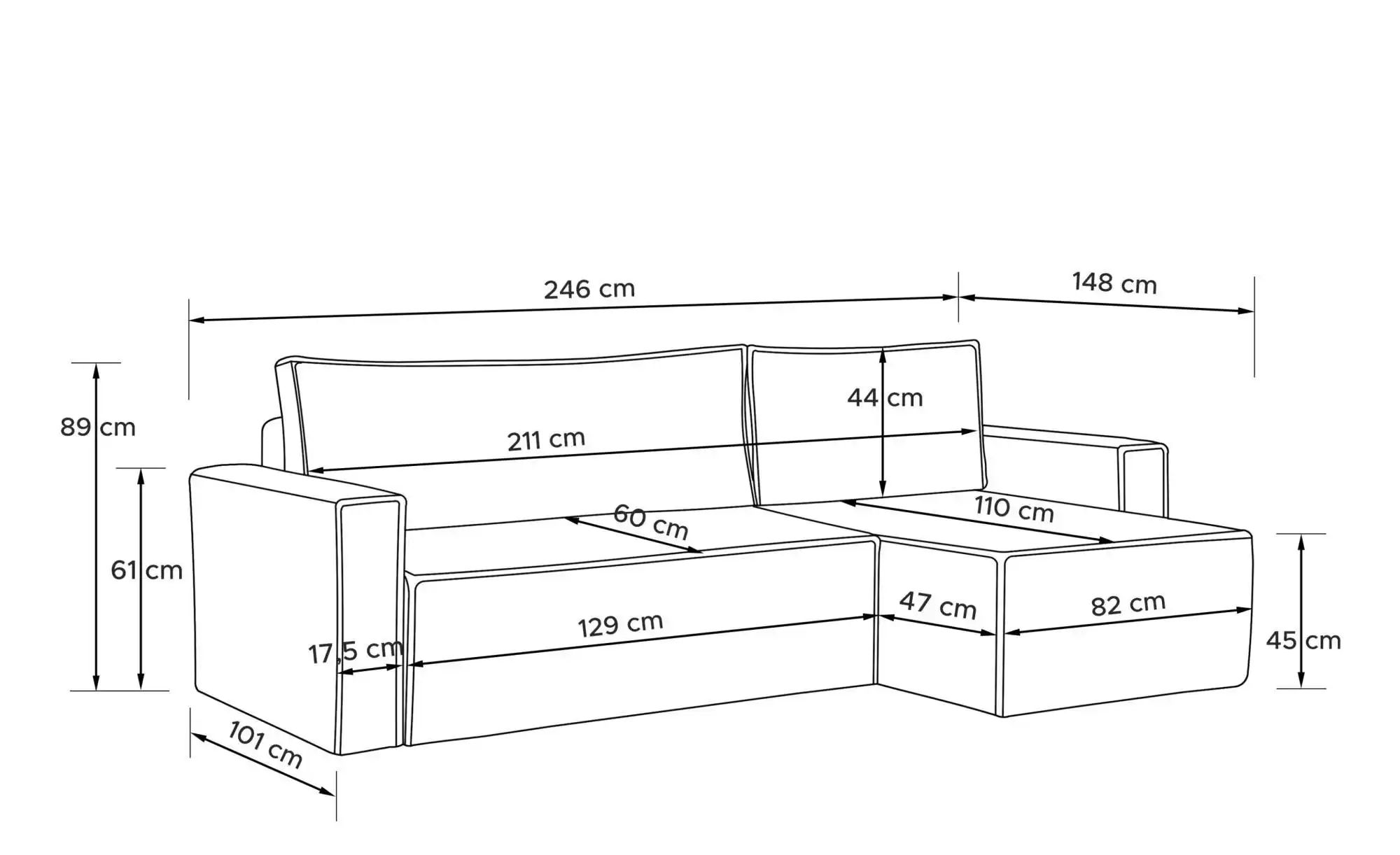 KONSIMO Ecksofa   ¦ grau ¦ Maße (cm): B: 246 H: 89 Polstermöbel > Sofas > E günstig online kaufen