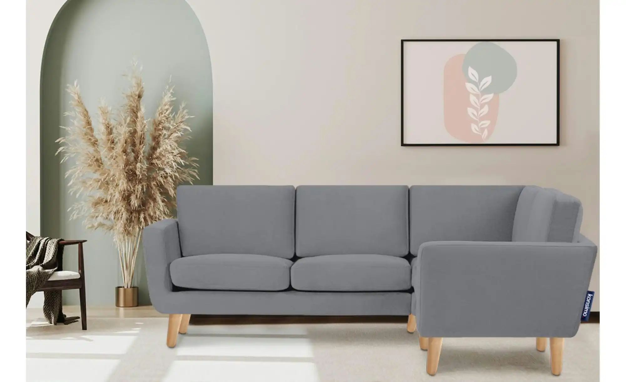 KONSIMO Ecksofa   ¦ grau ¦ Maße (cm): B: 220 H: 80 Polstermöbel > Sofas > E günstig online kaufen