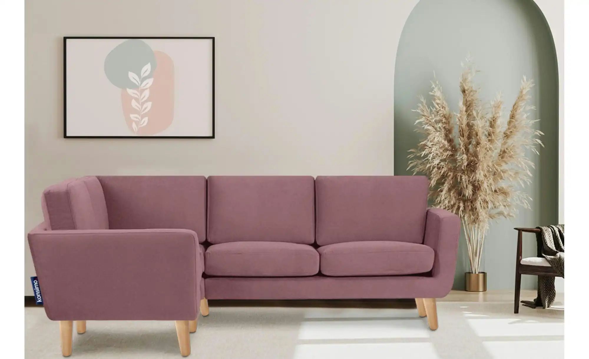 Thumbnail - KONSIMO Ecksofa  Tagio ¦ rosa/pink ¦ Maße (cm): B: 220 H: 80 Polstermöbel > Sofas > Ecksofas - Höffner