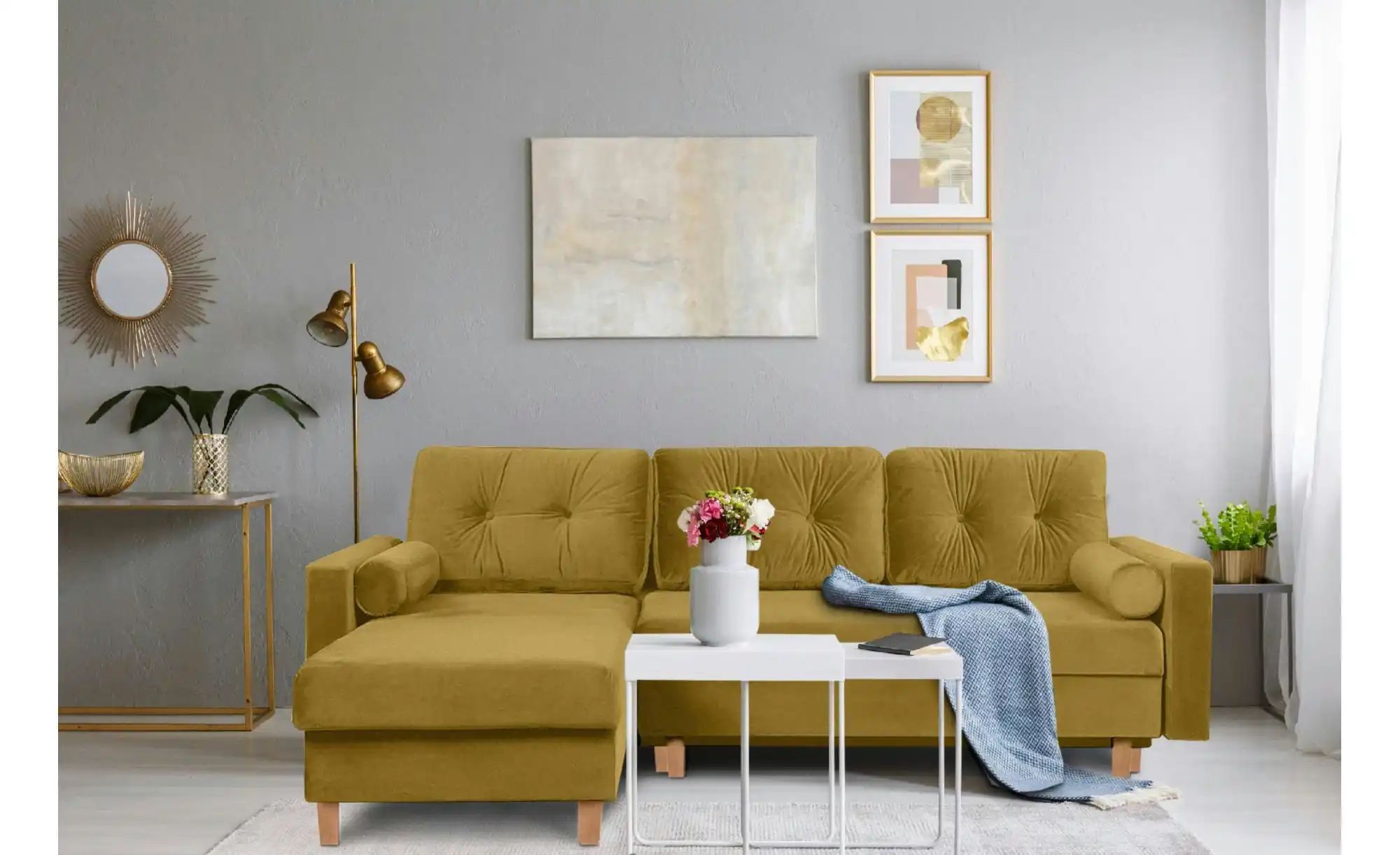 KONSIMO Ecksofa   ¦ gelb ¦ Maße (cm): B: 240 H: 75 Polstermöbel > Sofas > E günstig online kaufen