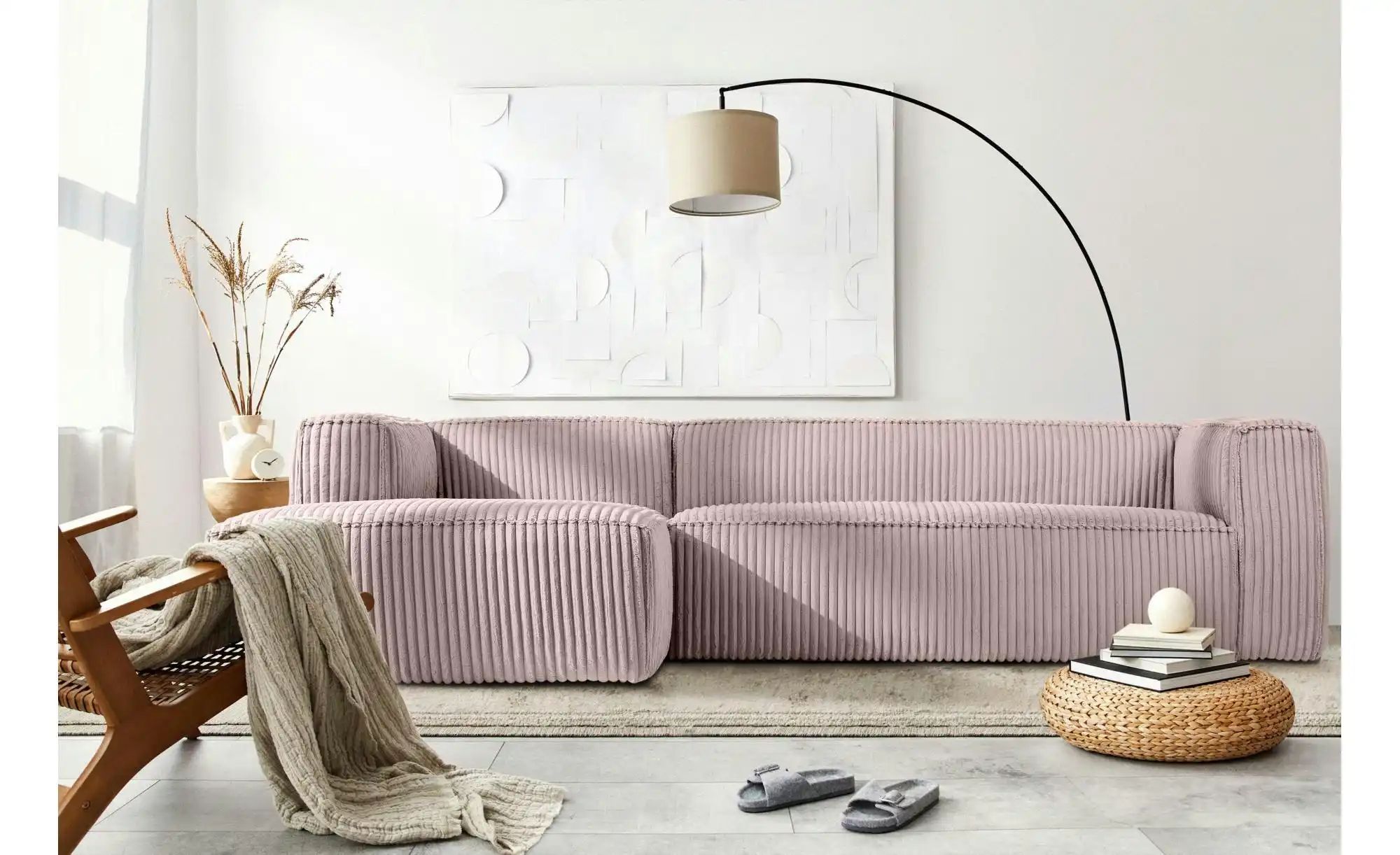 KONSIMO Ecksofa   ¦ rosa/pink ¦ Maße (cm): B: 305 H: 73 Polstermöbel > Sofa günstig online kaufen