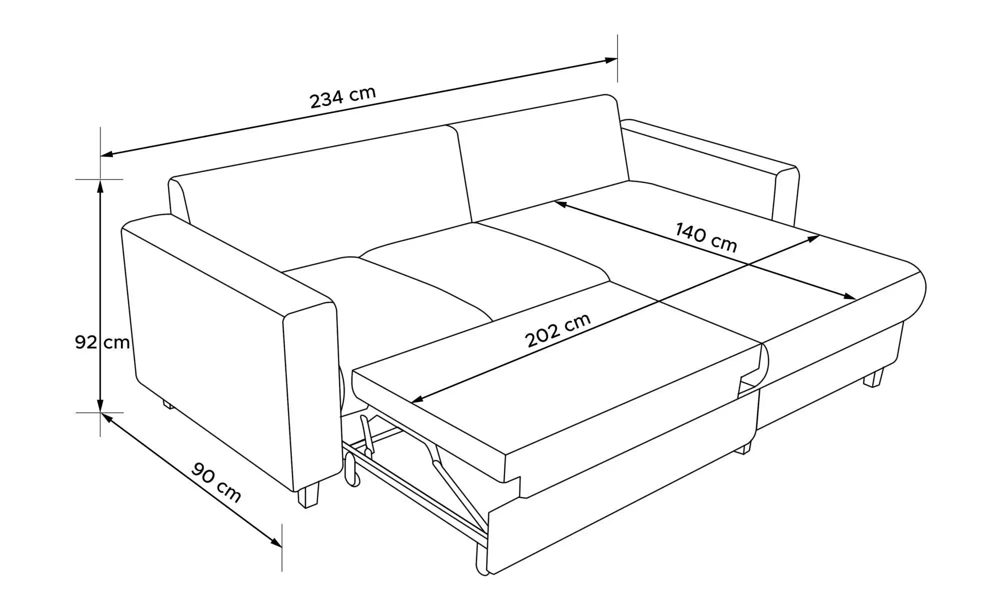 KONSIMO Ecksofa   ¦ blau ¦ Maße (cm): B: 234 H: 92 Polstermöbel > Sofas > E günstig online kaufen