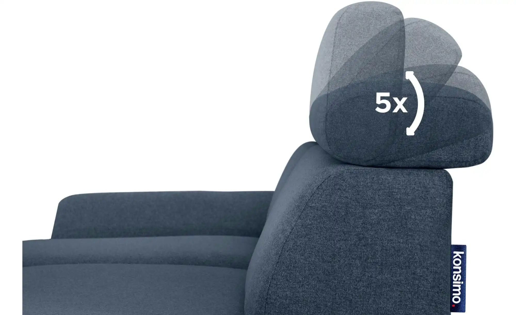 KONSIMO Ecksofa   ¦ blau ¦ Maße (cm): B: 285 H: 95 Polstermöbel > Sofas > E günstig online kaufen
