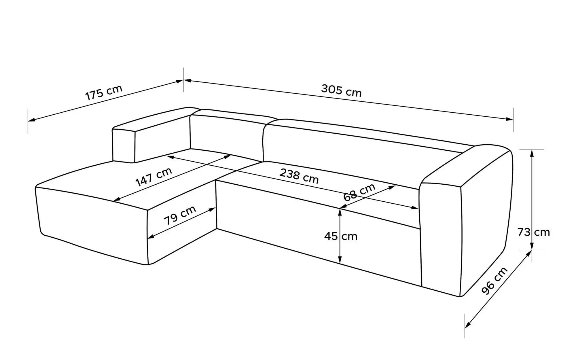 KONSIMO Ecksofa   ¦ gelb ¦ Maße (cm): B: 305 H: 73 Polstermöbel > Sofas > E günstig online kaufen