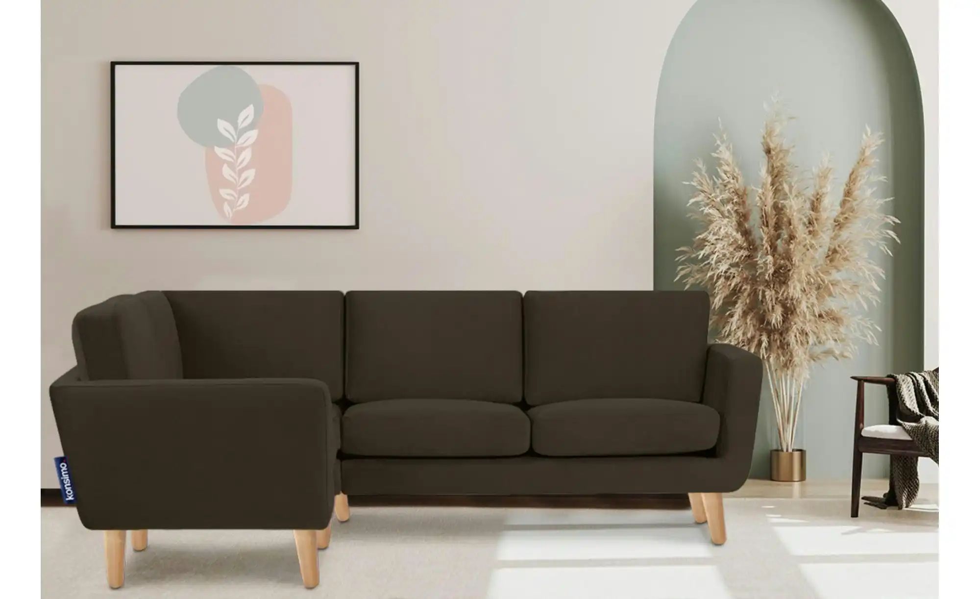 Thumbnail - KONSIMO Ecksofa  Tagio ¦ braun ¦ Maße (cm): B: 220 H: 80 Polstermöbel > Sofas > Ecksofas - Höffner