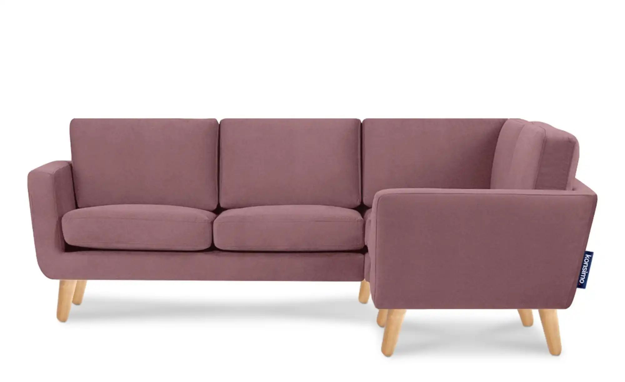 KONSIMO Ecksofa   ¦ rosa/pink ¦ Maße (cm): B: 220 H: 80 Polstermöbel > Sofa günstig online kaufen