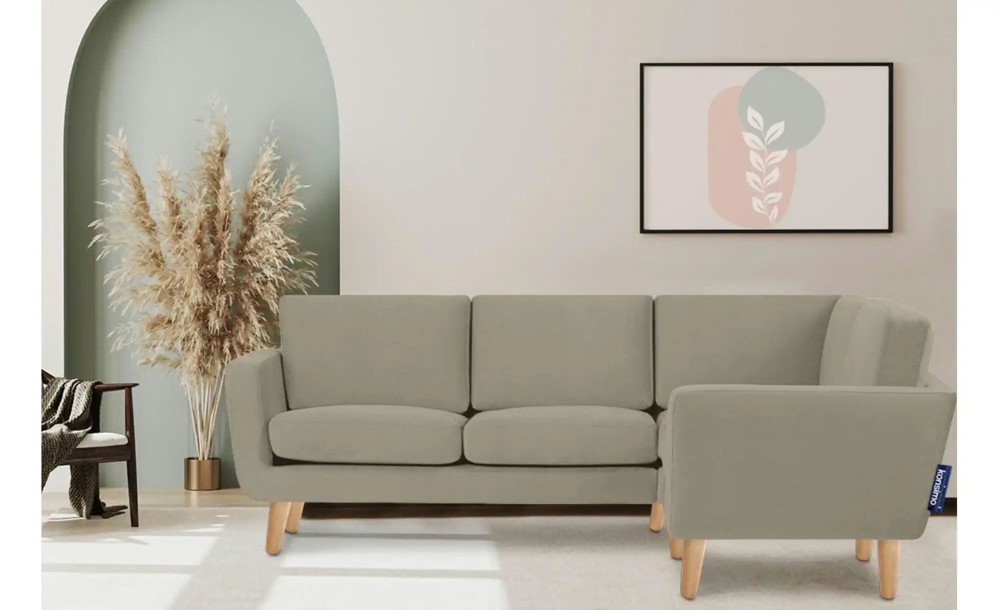 KONSIMO Ecksofa  Tagio ¦ beige ¦ Maße (cm): B: 220 H: 80 Polstermöbel > Sof günstig online kaufen