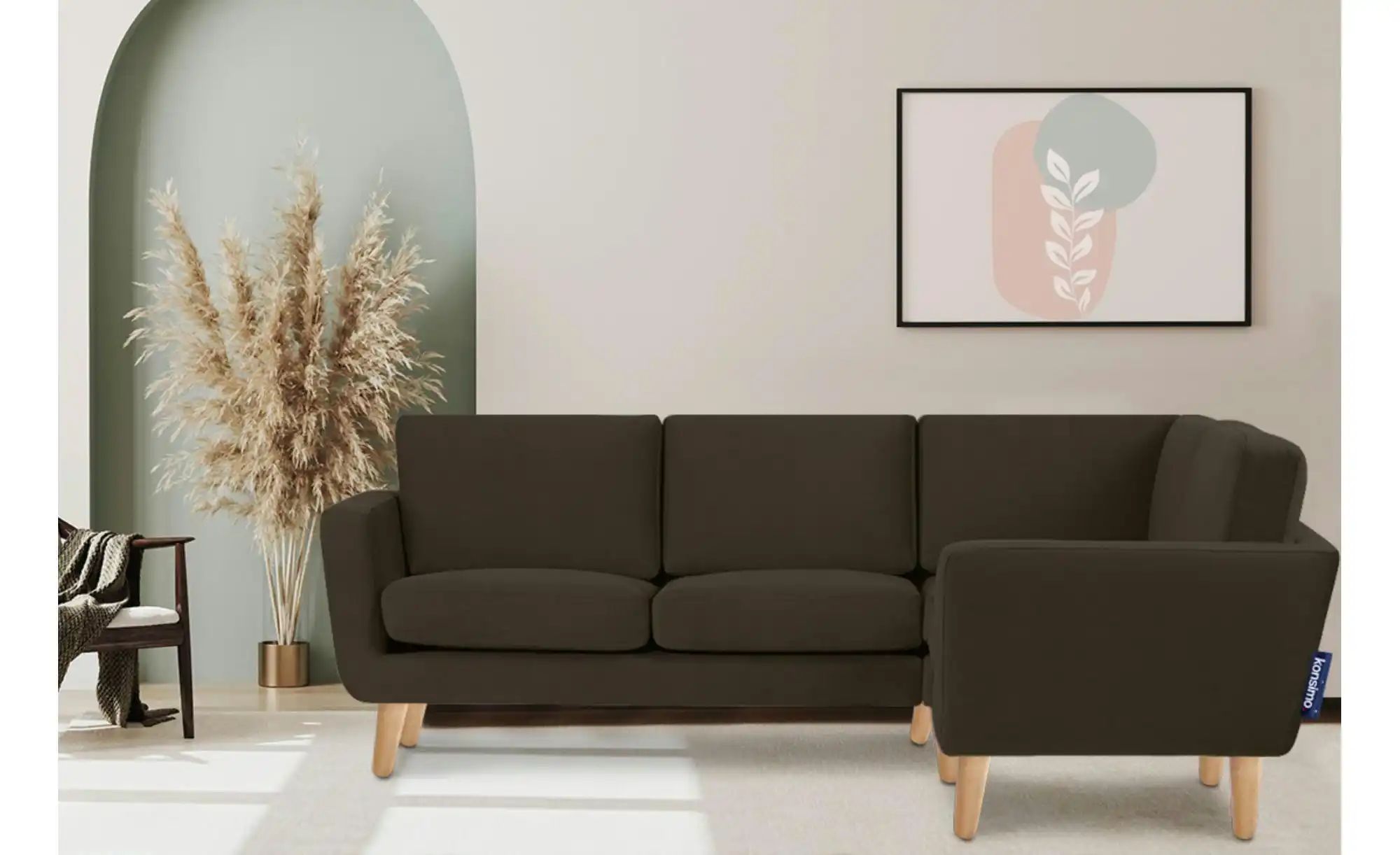 KONSIMO Ecksofa  Tagio ¦ braun ¦ Maße (cm): B: 220 H: 80 Polstermöbel > Sof günstig online kaufen