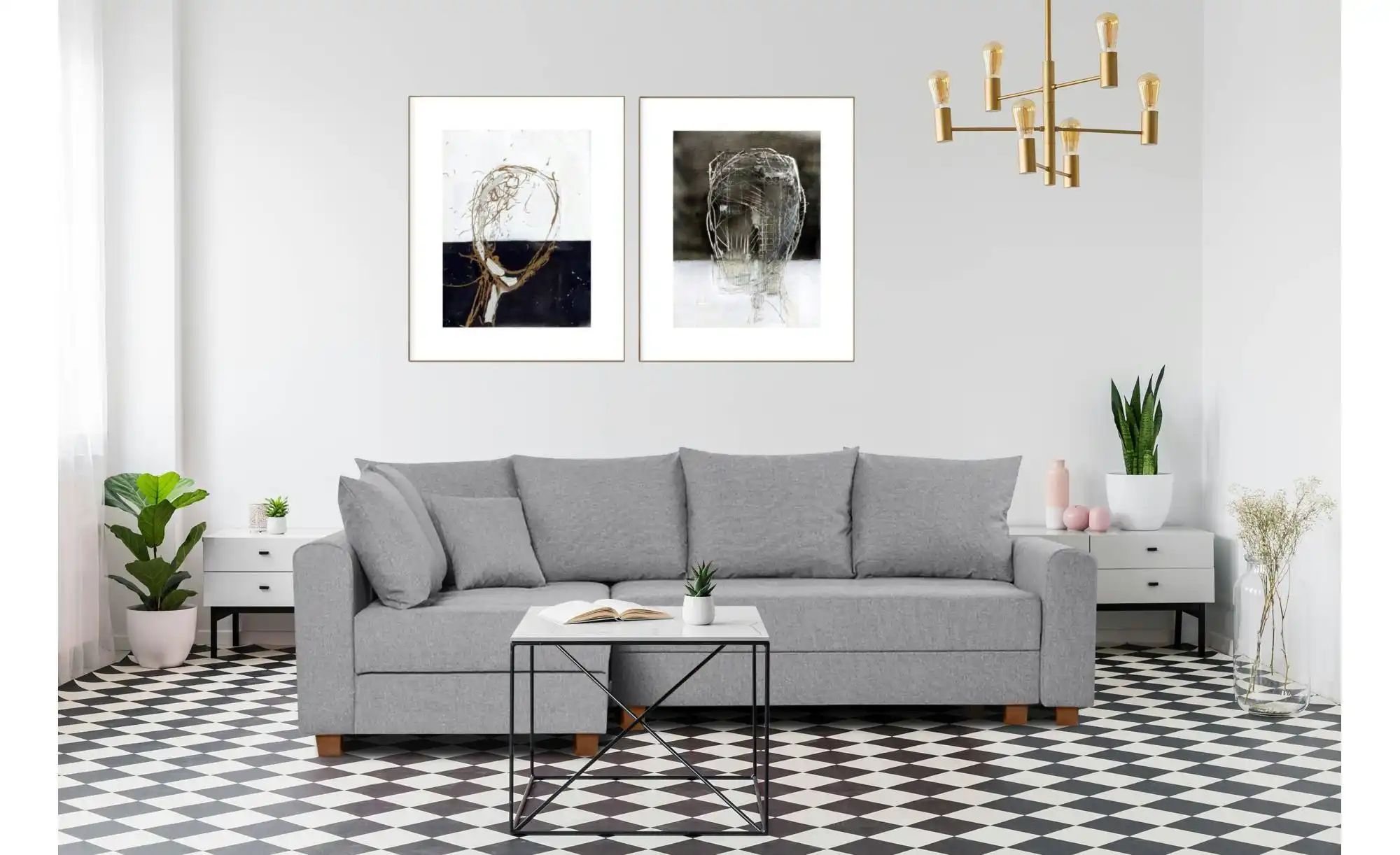 Thumbnail - KONSIMO Ecksofa  Revo ¦ grau ¦ Maße (cm): B: 255 H: 88 Polstermöbel > Sofas > Ecksofas - Höffner