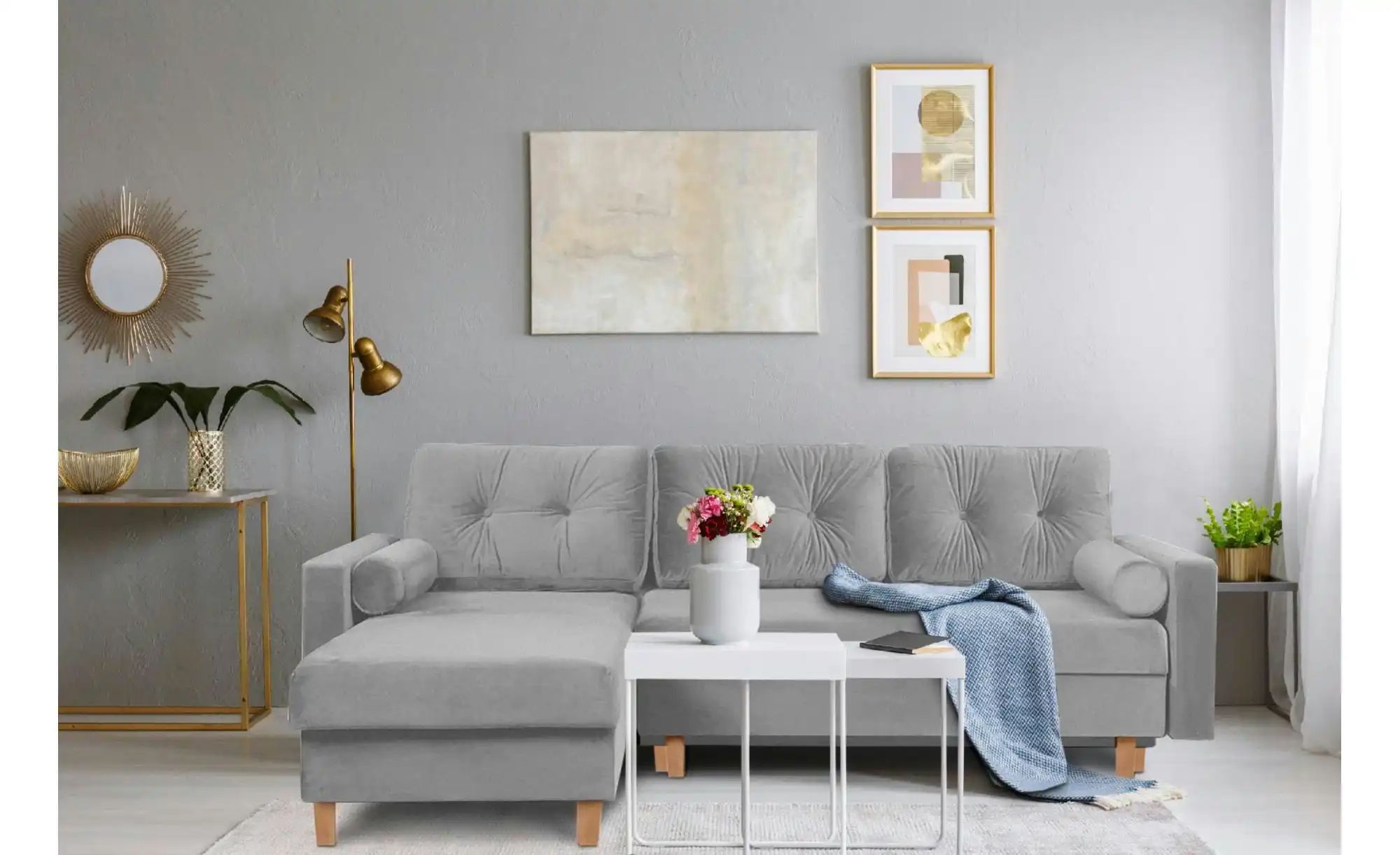 KONSIMO Ecksofa   ¦ grau ¦ Maße (cm): B: 240 H: 75 Polstermöbel > Sofas > E günstig online kaufen