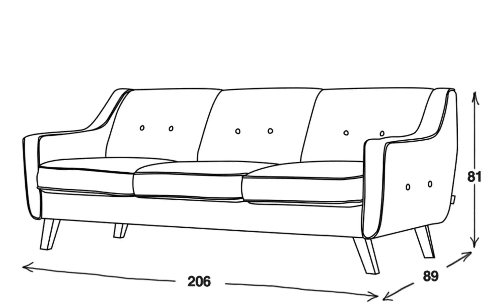 KONSIMO Einzelsofa   ¦ rot ¦ Maße (cm): B: 206 H: 81 Polstermöbel > Sofas > günstig online kaufen