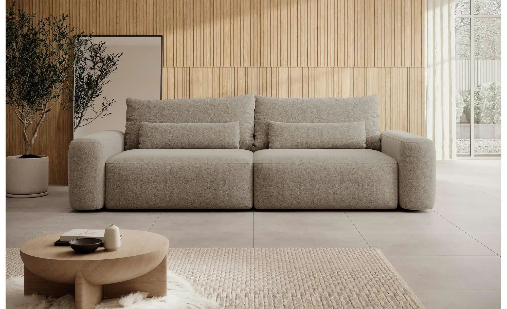 Thumbnail - Selsey Einzelsofa mit Schlaffunktion Carnos ¦ braun ¦ Maße (cm): B: 257 H: 82 Polstermöbel > Sofas > 3-Sitzer - Höffner