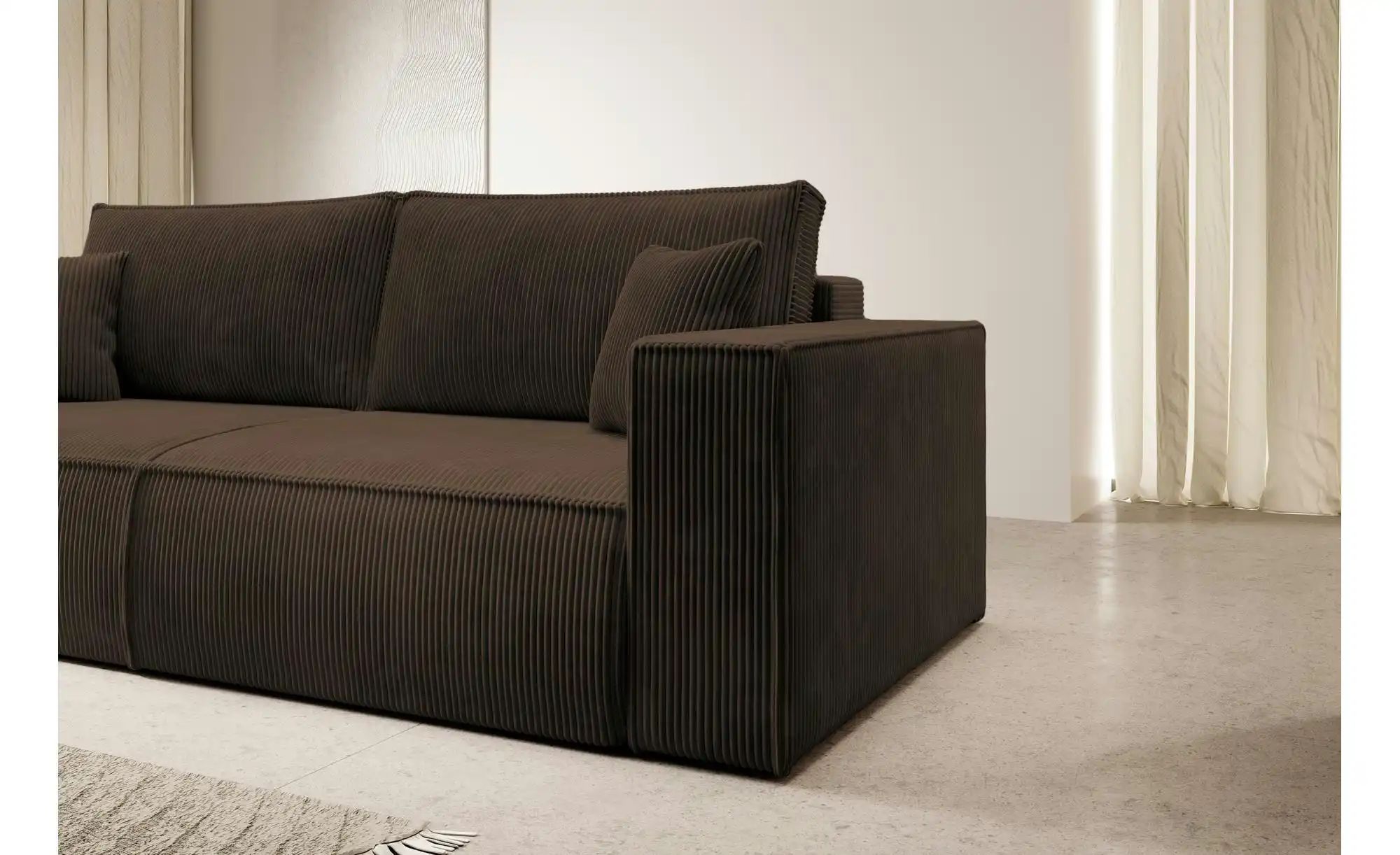 Thumbnail - Selsey Einzelsofa mit Schlaffunktion Farese ¦ braun ¦ Maße (cm): B: 257 H: 85 Polstermöbel > Sofas > 3-Sitzer - Höffner