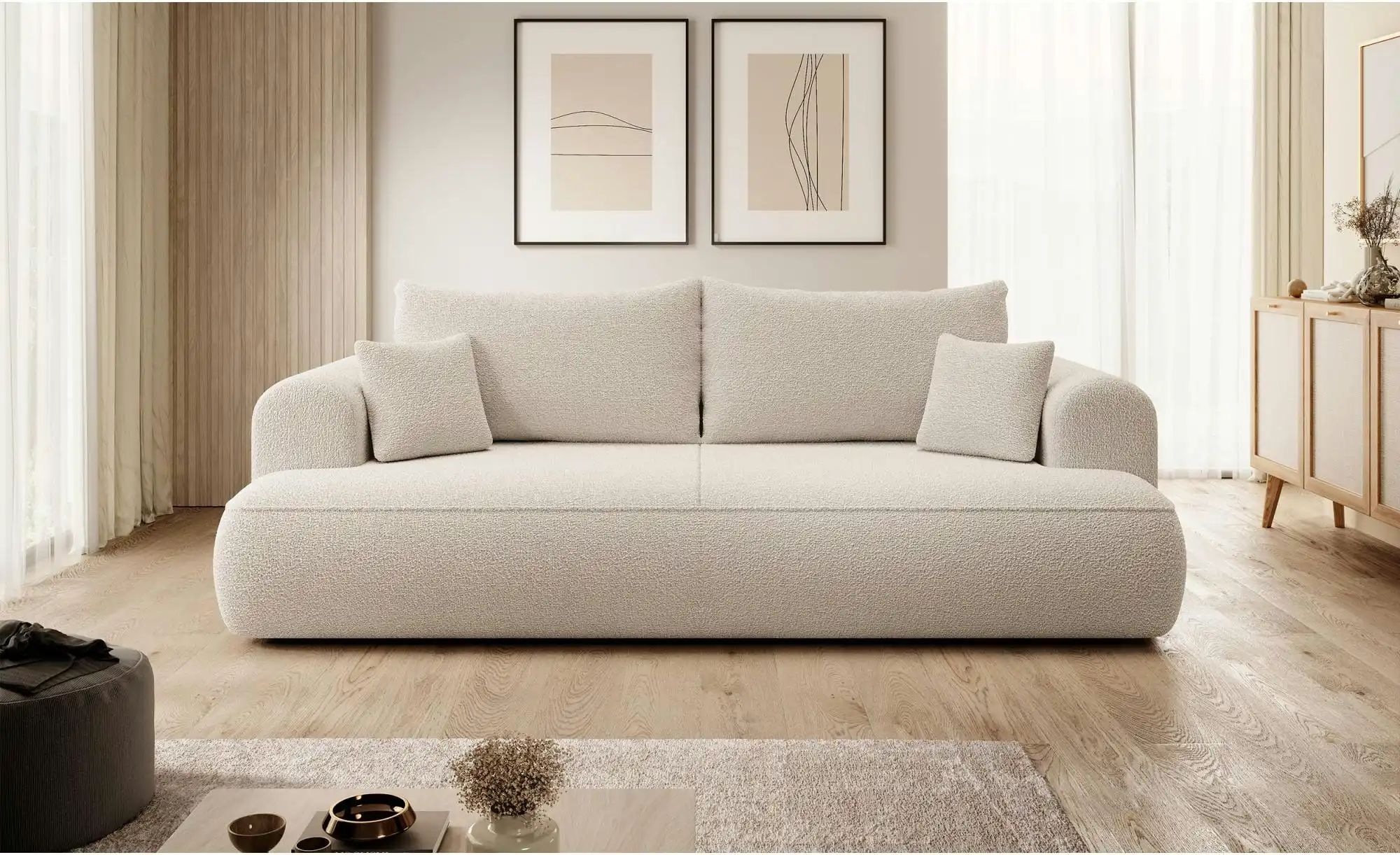 Thumbnail - Selsey Einzelsofa mit Schlaffunktion Ovo ¦ beige ¦ Maße (cm): B: 250 H: 92 Polstermöbel > Sofas > 3-Sitzer - Höffner