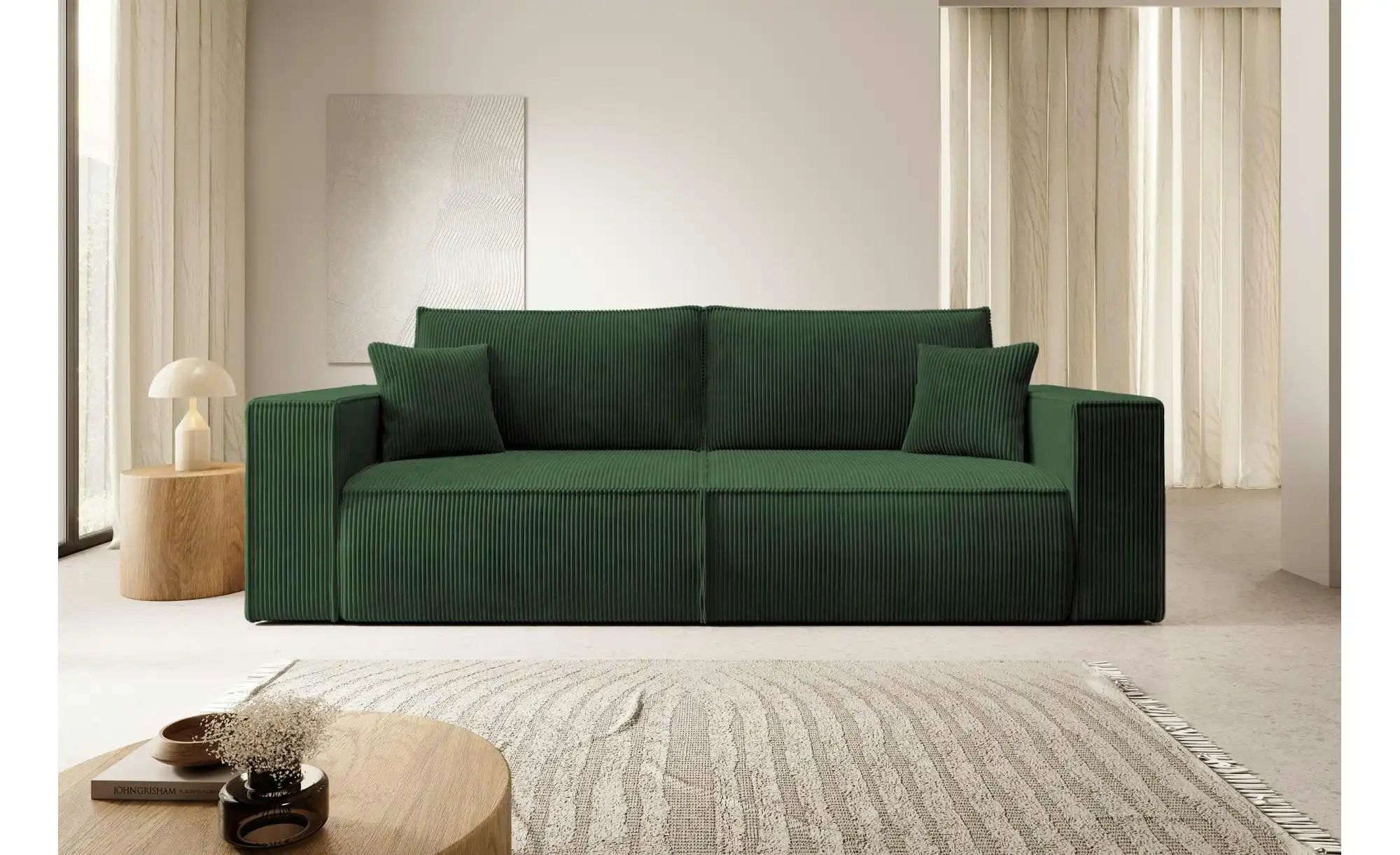 Thumbnail - Einzelsofa mit Schlaffunktion Farese ¦ grün ¦ Maße (cm): B: 257 H: 85 Polstermöbel > Sofas > 3-Sitzer - Höffner