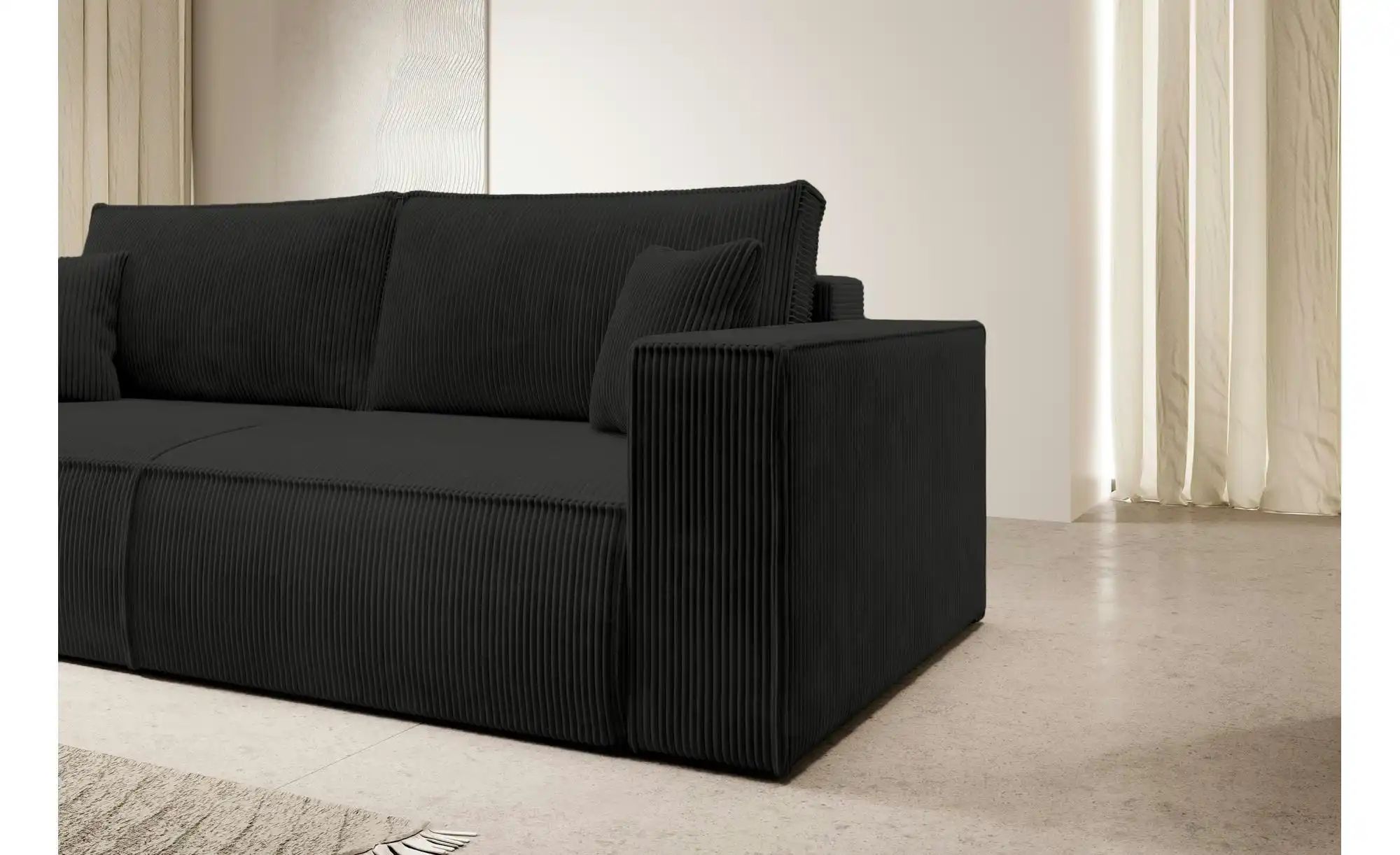 Thumbnail - Einzelsofa  Farese ¦ schwarz ¦ Maße (cm): B: 257 H: 85 Polstermöbel > Sofas > 3-Sitzer - Höffner