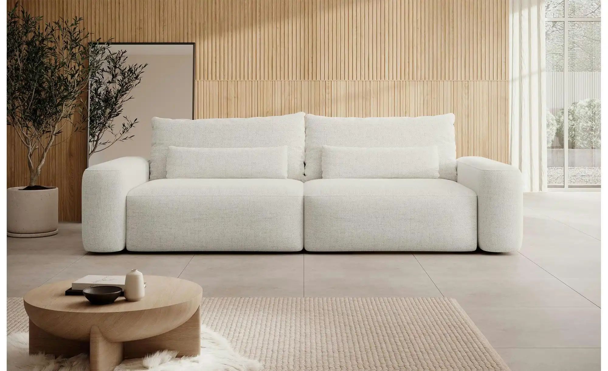 Thumbnail - Selsey Einzelsofa mit Schlaffunktion Carnos ¦ creme ¦ Maße (cm): B: 257 H: 82 Polstermöbel > Sofas > 3-Sitzer - Höffner