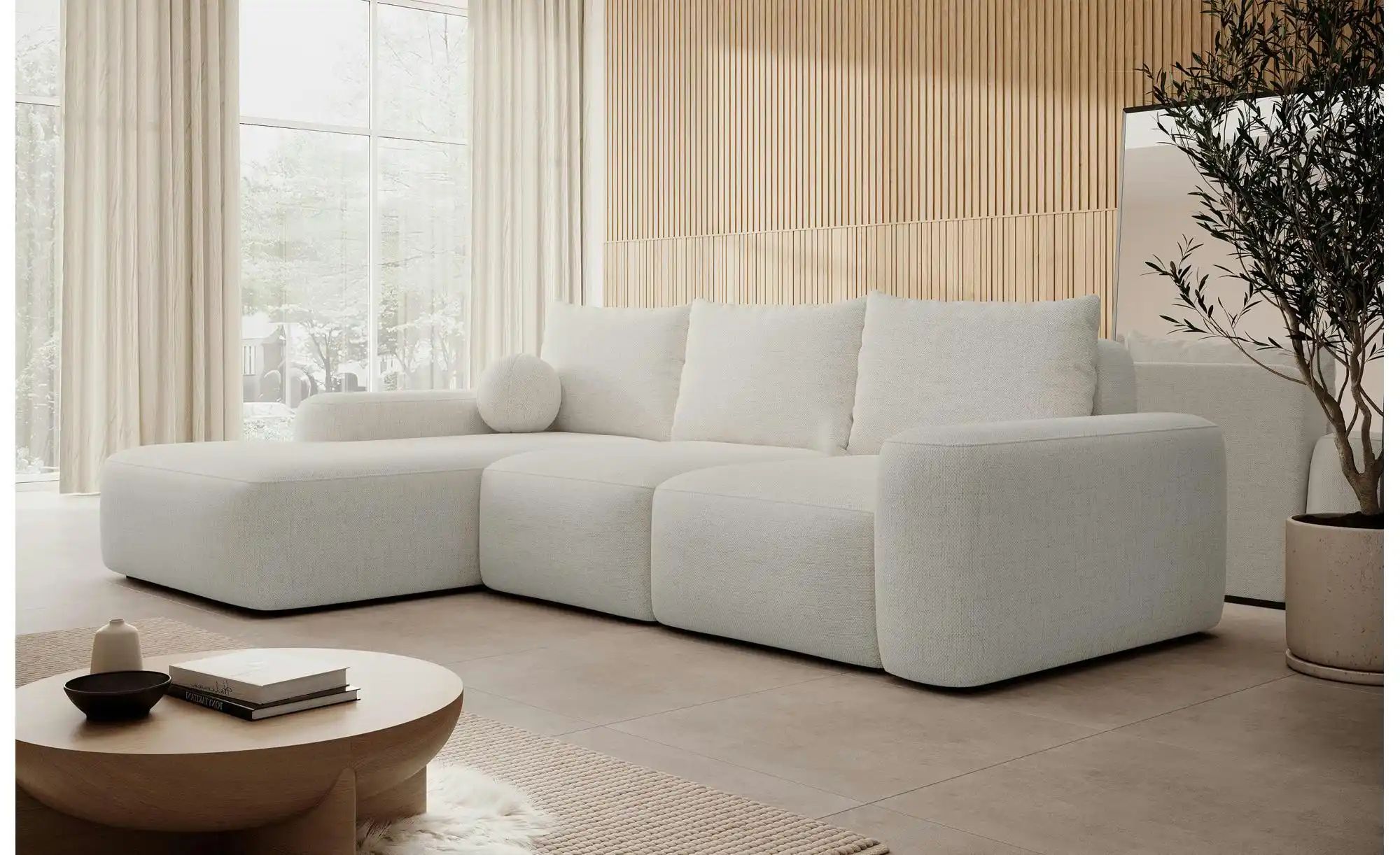 Thumbnail - Selsey Ecksofa mit Schlaffunktion Carnos ¦ creme ¦ Maße (cm): B: 264 H: 82 Polstermöbel > Sofas > Ecksofas - Höffner