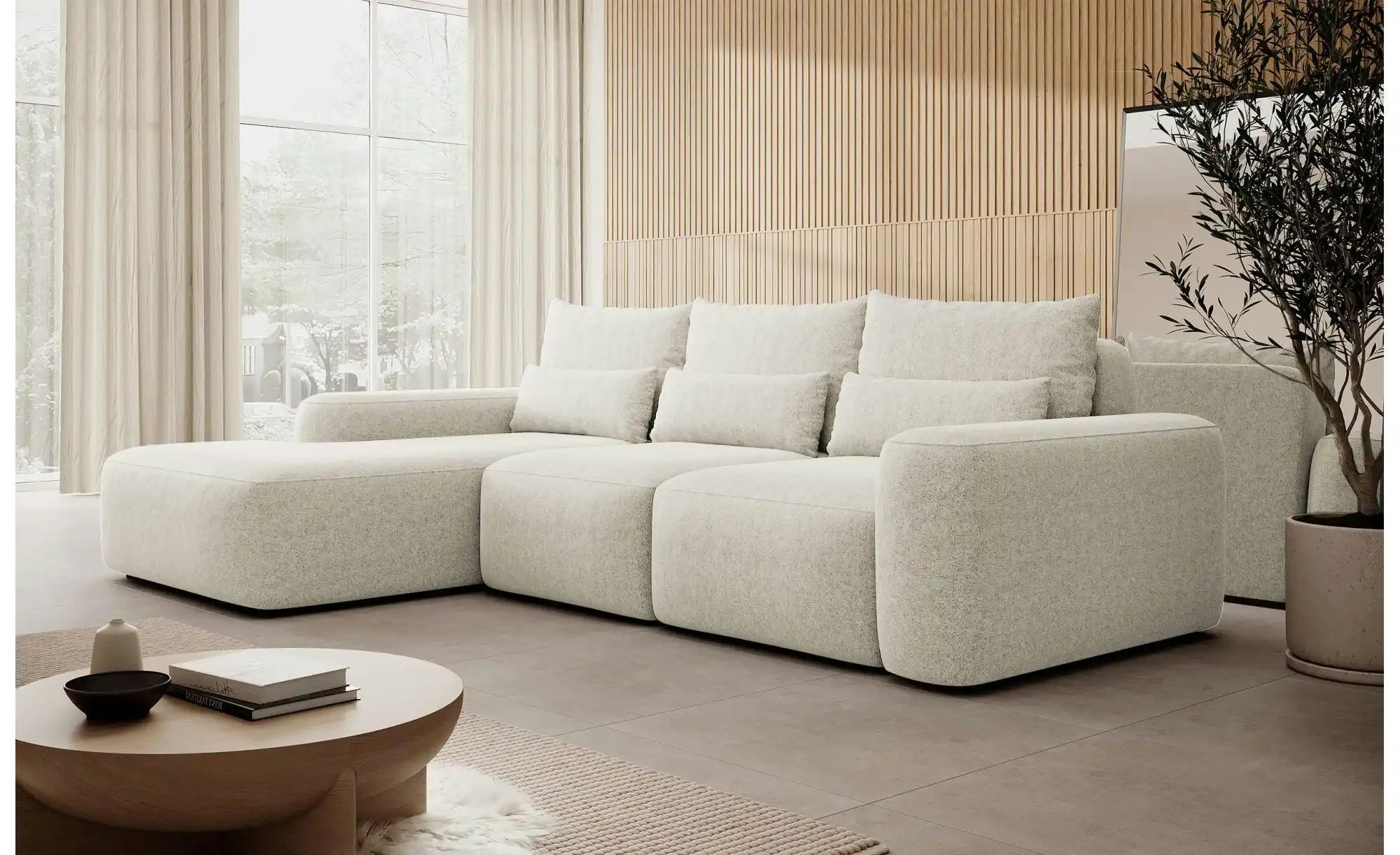 Selsey Ecksofa mit Schlaffunktion Carnos ¦ creme ¦ Maße (cm): B: 264 H: 82 günstig online kaufen