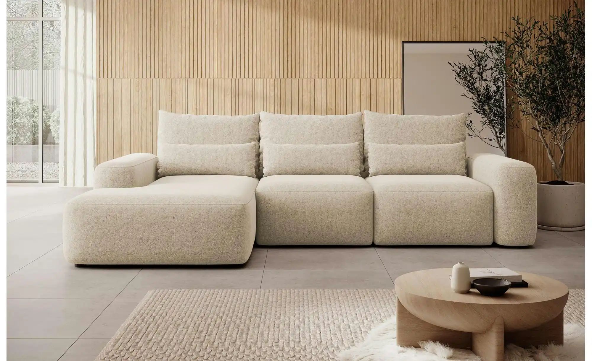 Ecksofa  Carnos ¦ beige ¦ Maße (cm): B: 264 H: 82 Polstermöbel > Sofas > Ec günstig online kaufen