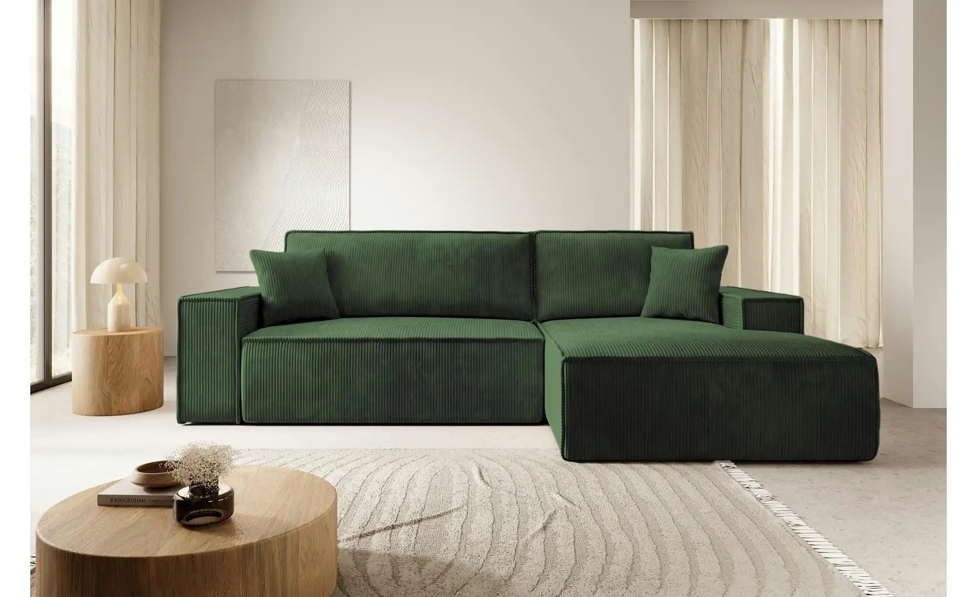 Thumbnail - Selsey Ecksofa mit Schlaffunktion Farese ¦ grün ¦ Maße (cm): B: 267 H: 85 Polstermöbel > Sofas > 3-Sitzer - Höffner