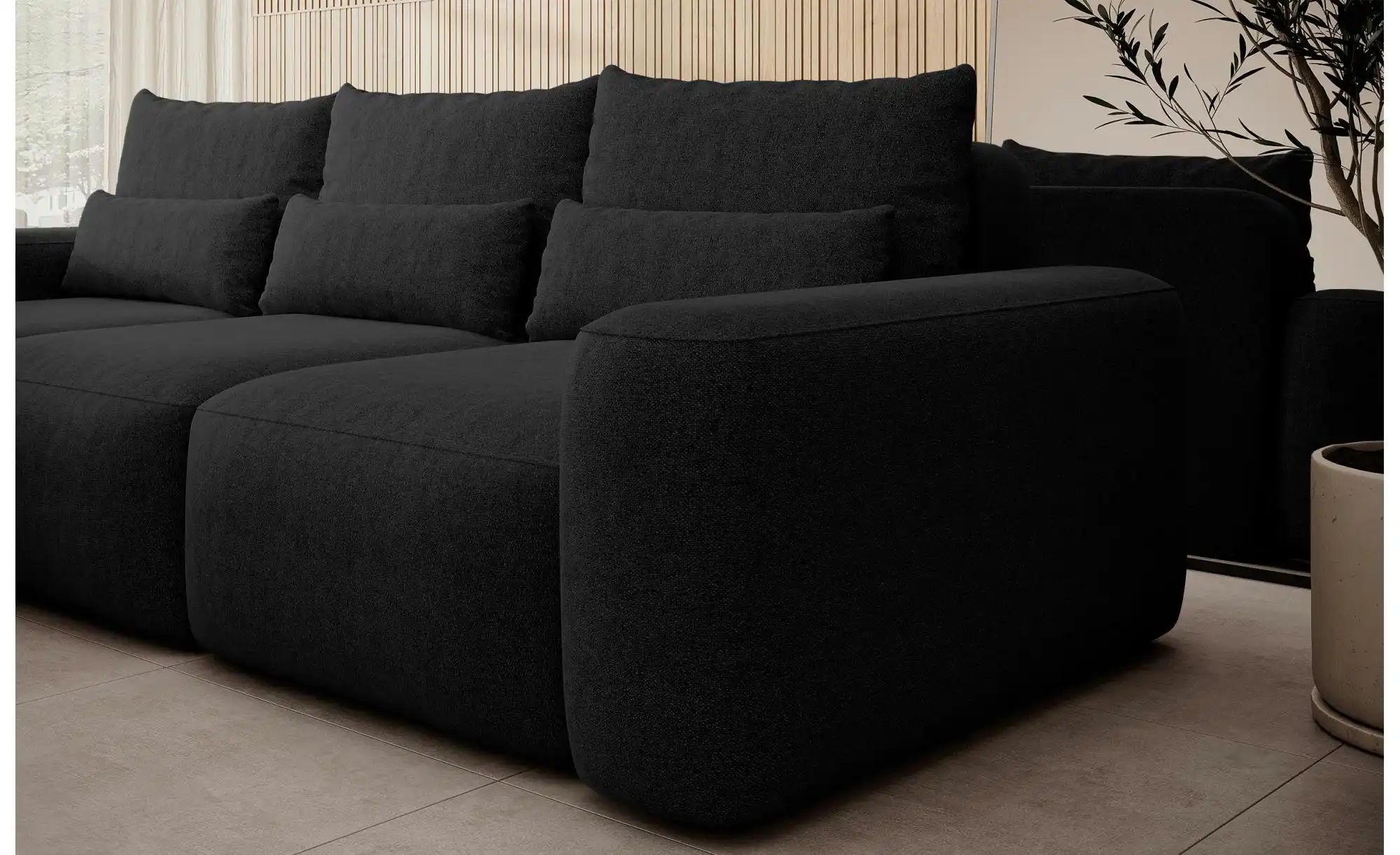 Ecksofa  Carnos ¦ schwarz ¦ Maße (cm): B: 264 H: 82 Polstermöbel > Sofas > günstig online kaufen
