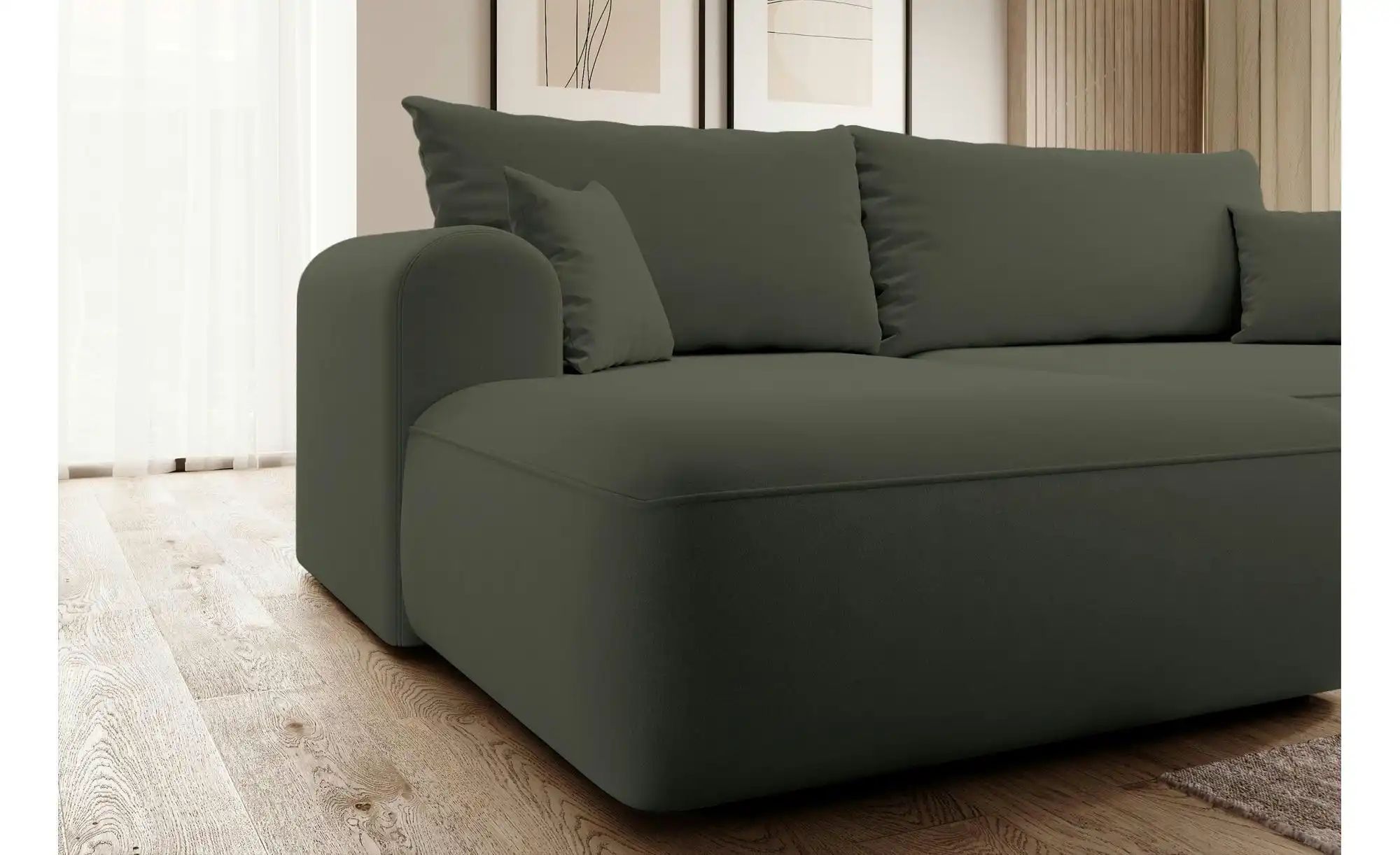 Selsey Ecksofa mit Schlaffunktion Ovo ¦ grün ¦ Maße (cm): B: 260 H: 93 Pols günstig online kaufen