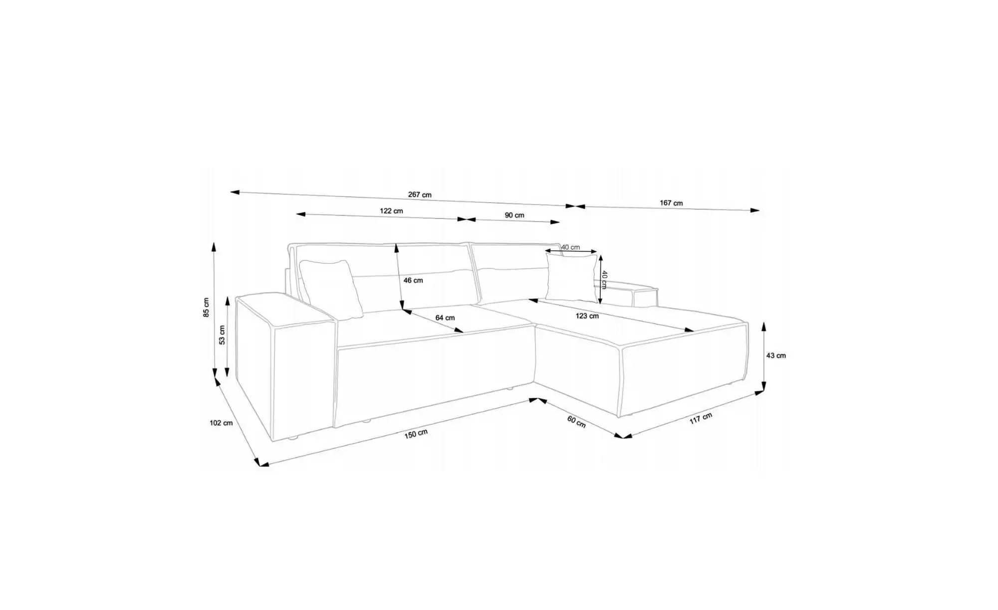 Ecksofa mit Schlaffunktion Farese  ¦ rosa/pink ¦ Maße (cm): B: 267 H: 85 Po günstig online kaufen