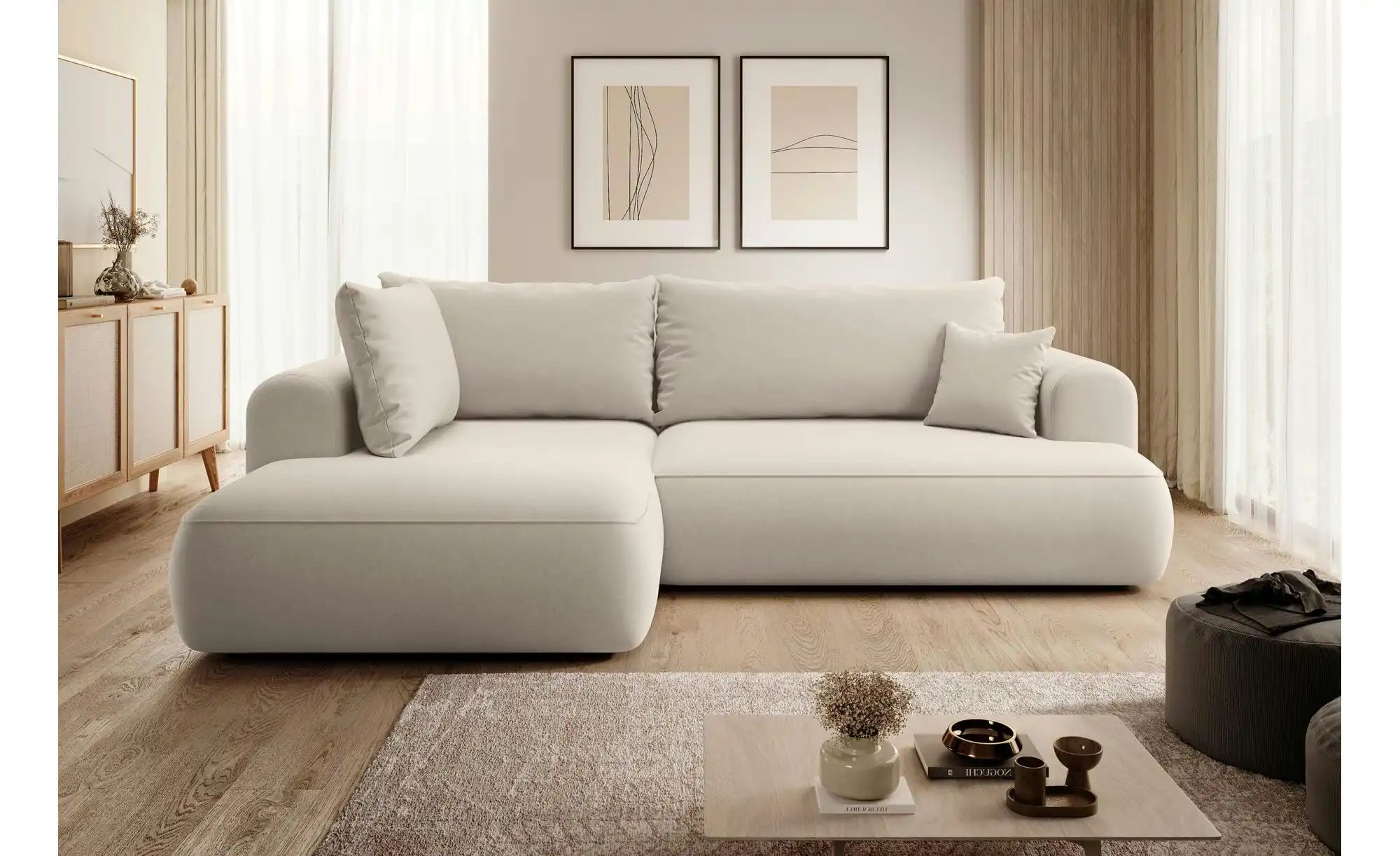 Thumbnail - Selsey Ecksofa mit Schlaffunktion Ovo ¦ beige ¦ Maße (cm): B: 262 H: 95 Polstermöbel > Sofas > 3-Sitzer - Höffner