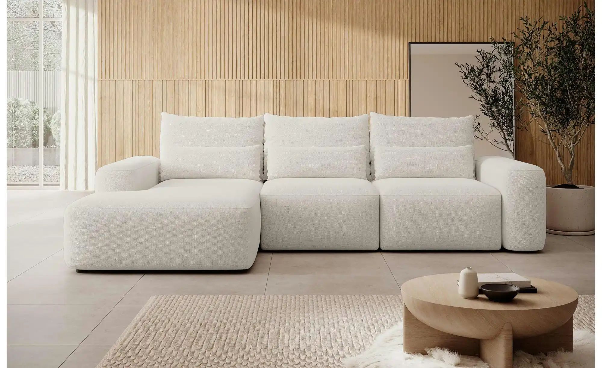 Thumbnail - Selsey Ecksofa mit Schlaffunktion Carnos ¦ creme ¦ Maße (cm): B: 264 H: 82 Polstermöbel > Sofas > Ecksofas - Höffner