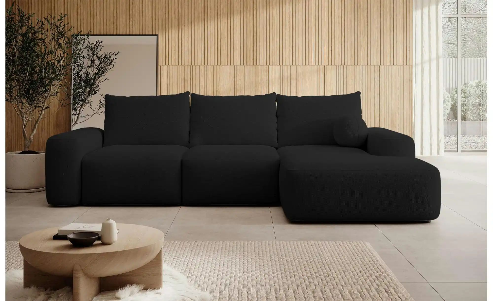 Thumbnail - Selsey Ecksofa mit Schlaffunktion Carnos ¦ schwarz ¦ Maße (cm): B: 264 H: 82 Polstermöbel > Sofas > Ecksofas - Höffner