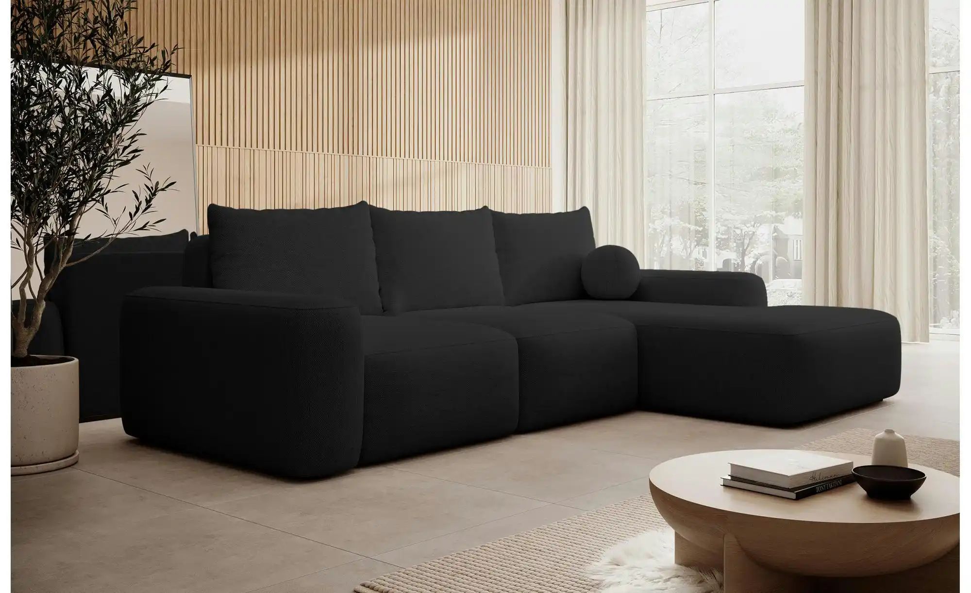 Thumbnail - Selsey Ecksofa mit Schlaffunktion Carnos ¦ schwarz ¦ Maße (cm): B: 264 H: 82 Polstermöbel > Sofas > Ecksofas - Höffner