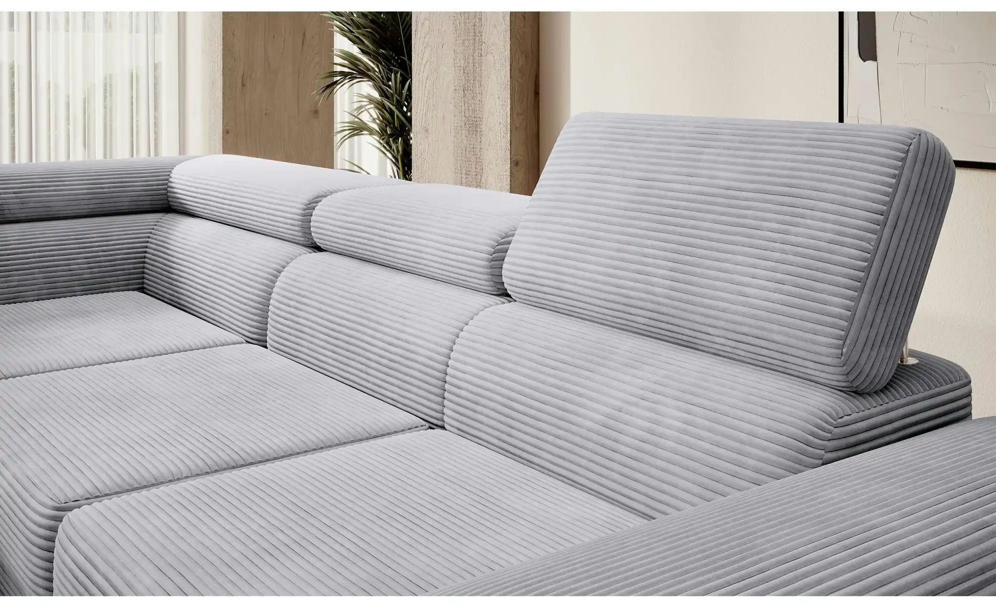 Ecksofa mit Schlaffunktion Stevil ¦ grau ¦ Maße (cm): B: 275 H: 90 Polsterm günstig online kaufen