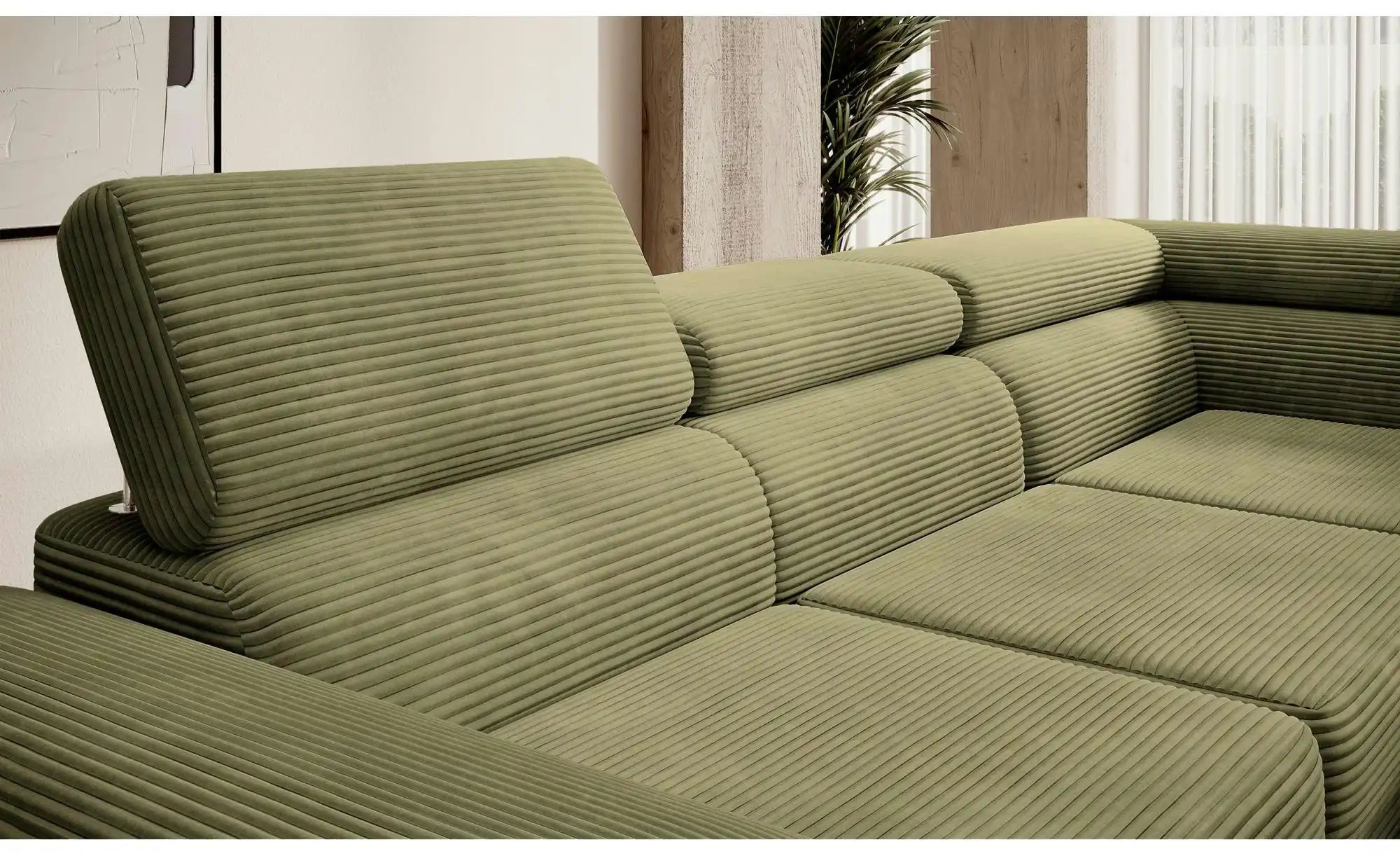 Thumbnail - Ecksofa mit Schlaffunktion Stevil ¦ grün ¦ Maße (cm): B: 275 H: 90 Polstermöbel > Sofas > Ecksofas - Höffner