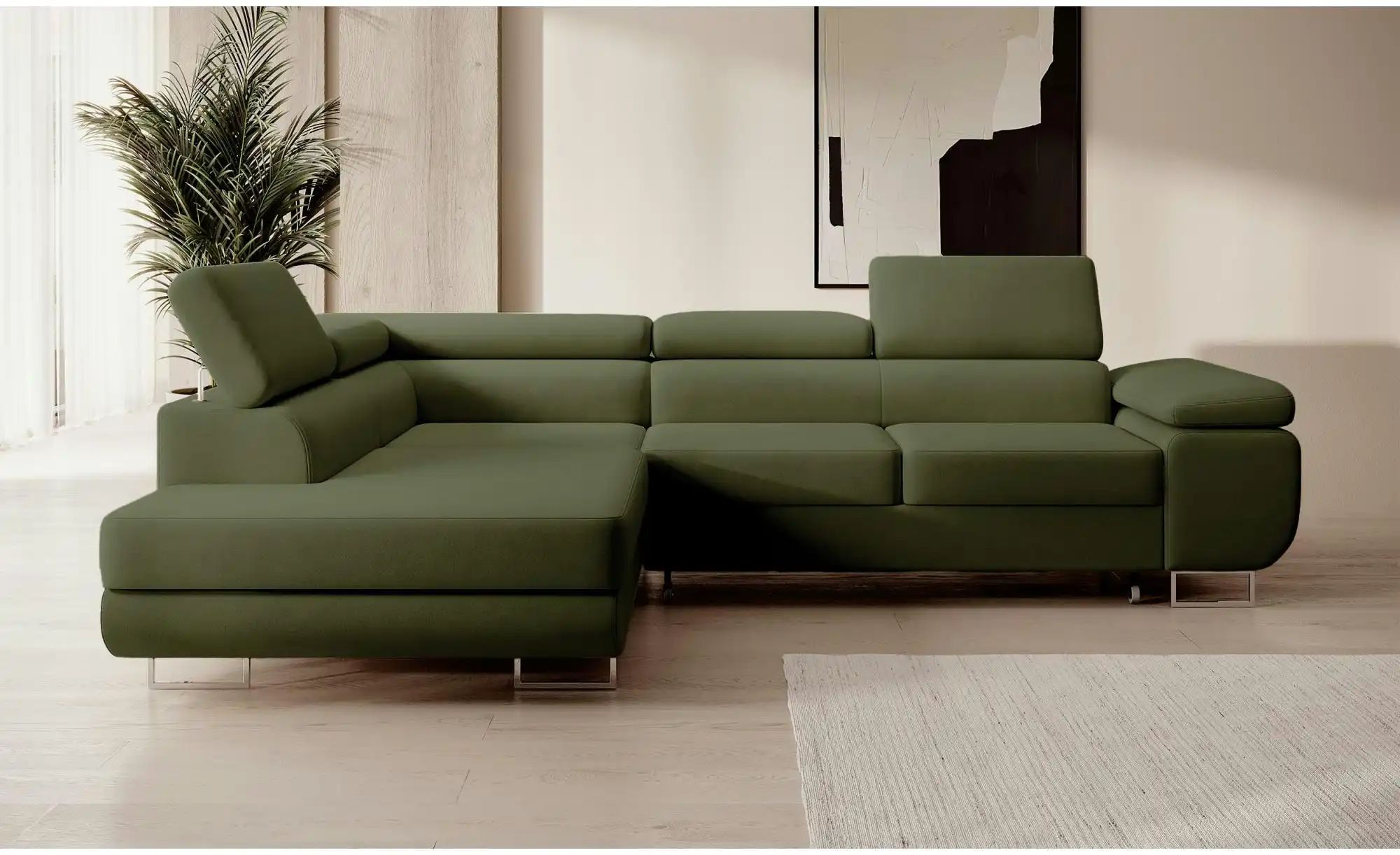 Thumbnail - Selsey Ecksofa mit Schlaffunktion Stevil ¦ grün ¦ Maße (cm): B: 275 H: 90 Polstermöbel > Sofas > Ecksofas - Höffner