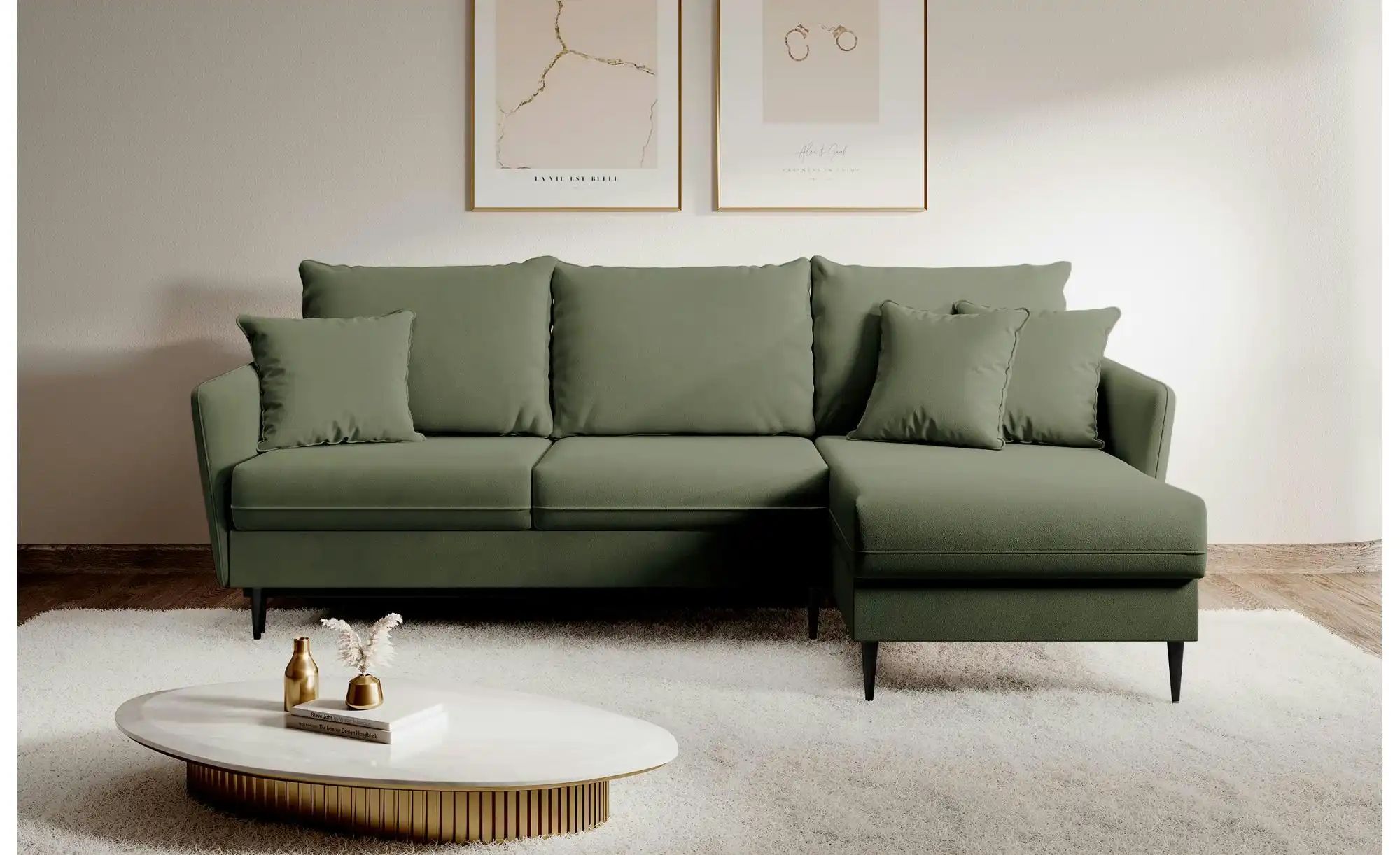 Ecksofa  Volio ¦ grün ¦ Maße (cm): B: 223 H: 88 Polstermöbel > Sofas > Ecks günstig online kaufen