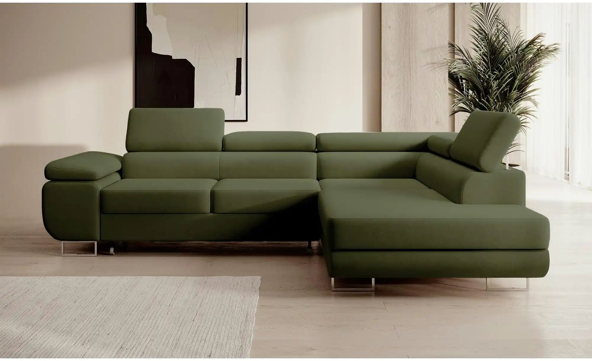 Selsey Ecksofa mit Schlaffunktion Stevil ¦ grün ¦ Maße (cm): B: 275 H: 90 P günstig online kaufen