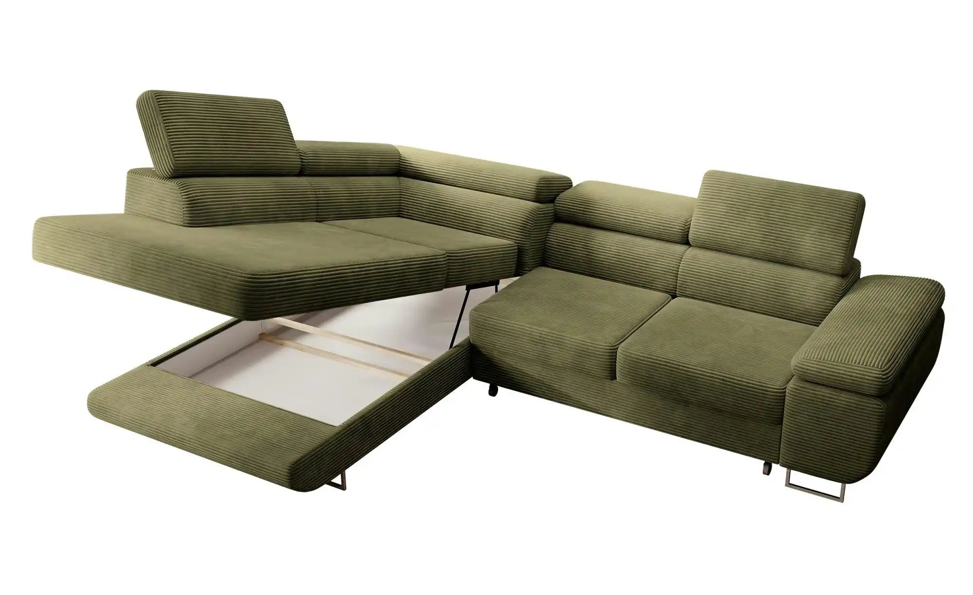 Selsey Ecksofa mit Schlaffunktion Stevil ¦ grün ¦ Maße (cm): B: 275 H: 90 P günstig online kaufen