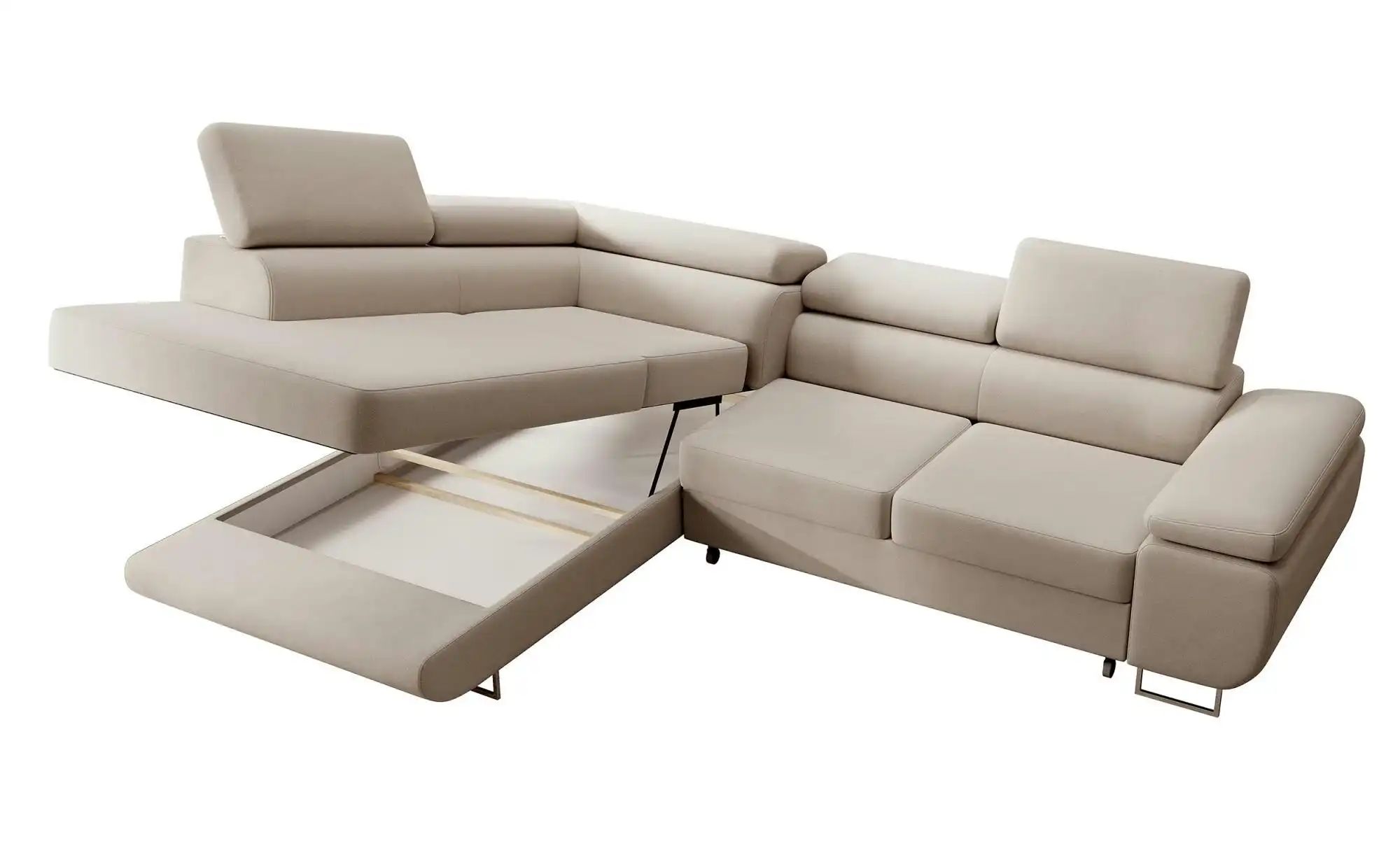 Ecksofa mit Schlaffunktion Stevil ¦ beige ¦ Maße (cm): B: 275 H: 90 Polster günstig online kaufen