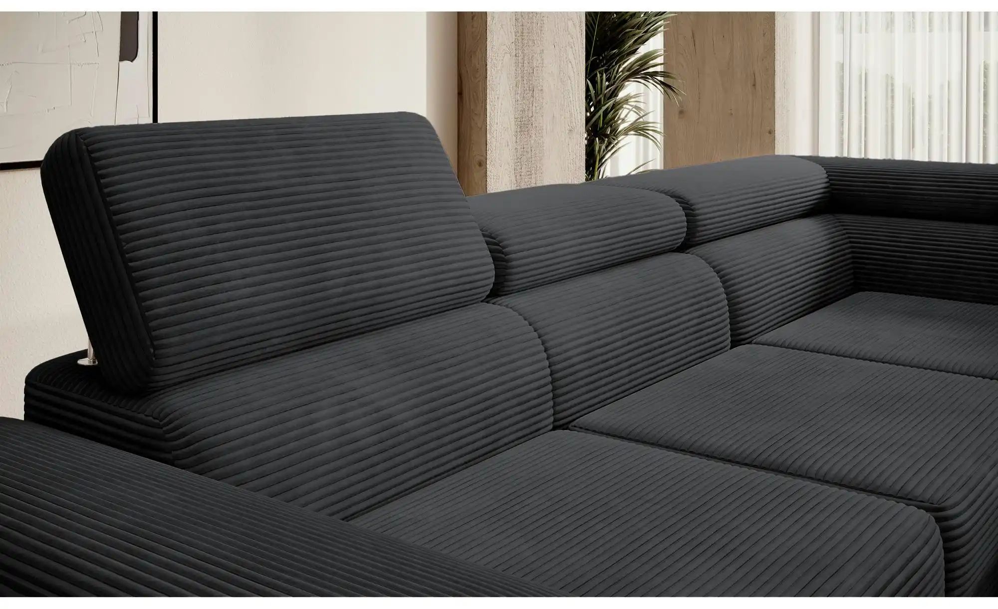 Thumbnail - Selsey Ecksofa mit Schlaffunktion Stevil ¦ schwarz ¦ Maße (cm): B: 275 H: 90 Polstermöbel > Sofas > Ecksofas - Höffner