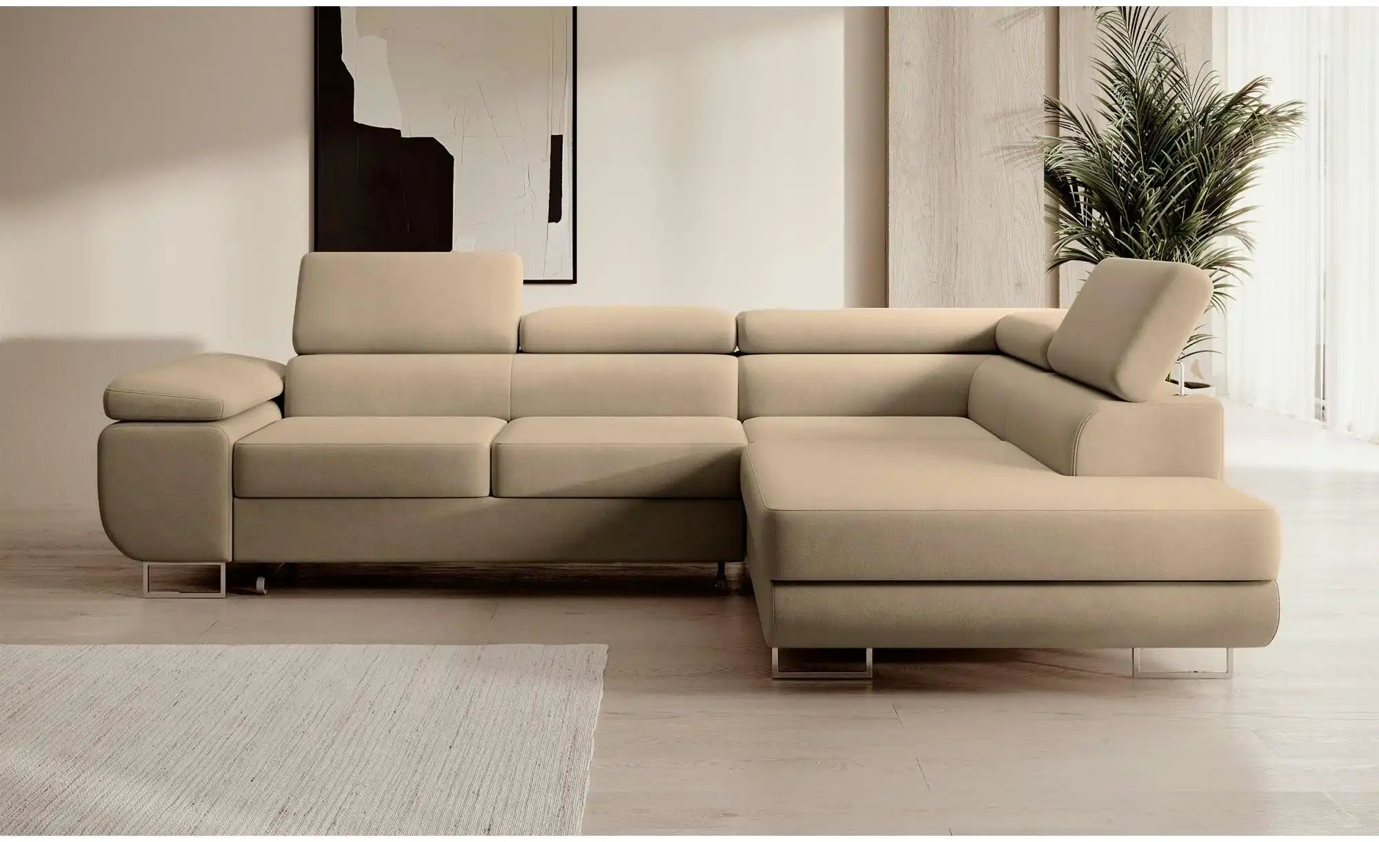 Ecksofa mit Schlaffunktion Stevil ¦ beige ¦ Maße (cm): B: 275 H: 90 Polster günstig online kaufen