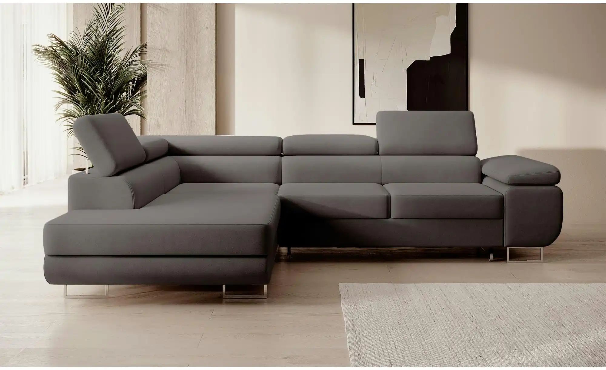 Thumbnail - Ecksofa mit Schlaffunktion Stevil ¦ grau ¦ Maße (cm): B: 275 H: 90 Polstermöbel > Sofas > Ecksofas - Höffner