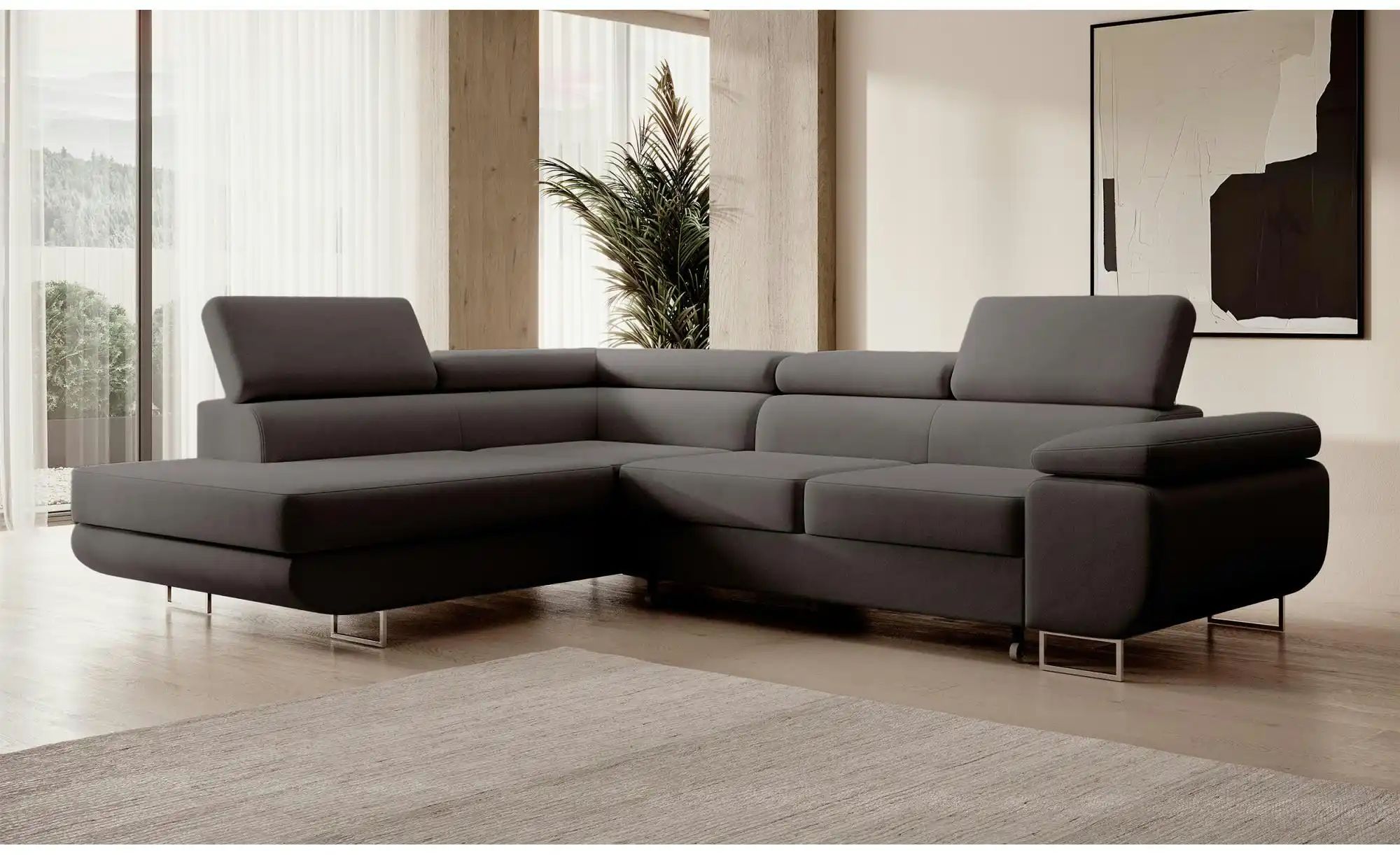 Thumbnail - Ecksofa mit Schlaffunktion Stevil ¦ grau ¦ Maße (cm): B: 275 H: 90 Polstermöbel > Sofas > Ecksofas - Höffner