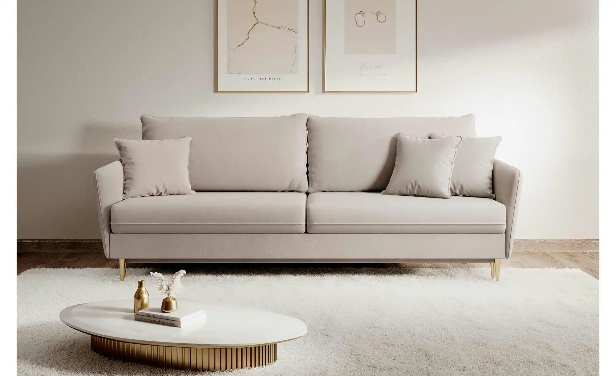 Thumbnail - Selsey Einzelsofa mit Schlaffunktion Volio ¦ beige ¦ Maße (cm): B: 221 H: 90 Polstermöbel > Sofas > 3-Sitzer - Höffner